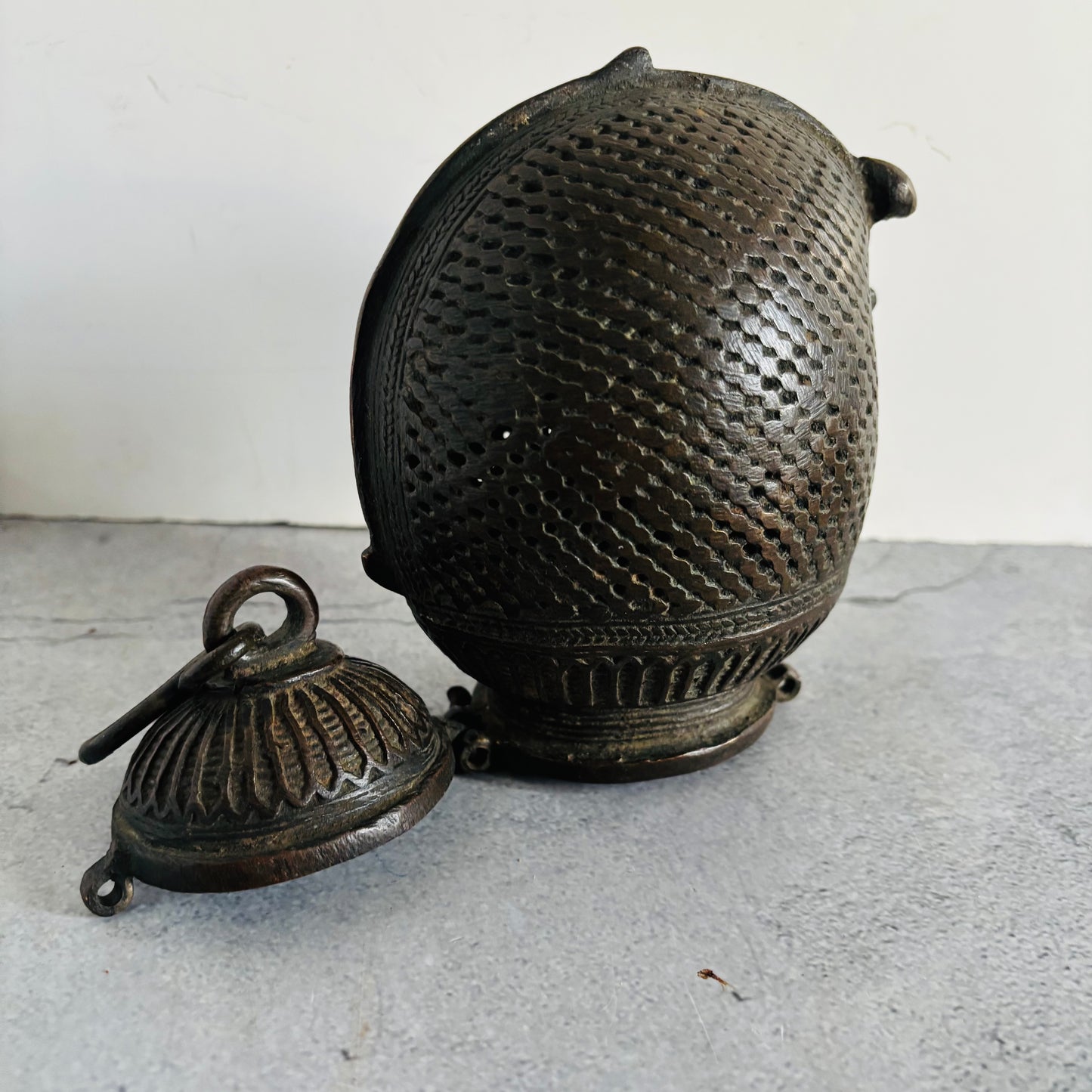 Antique Indian Bronze Sculpture Container | The Urban Vintage Affair