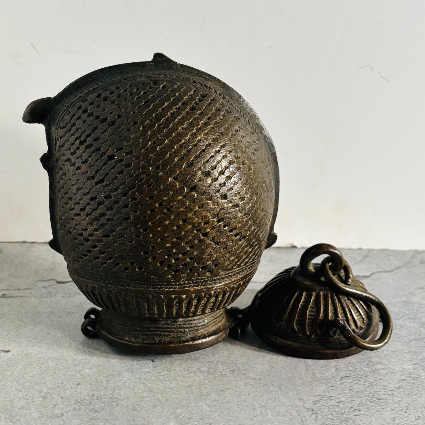 Antique Indian Bronze Sculpture Container | The Urban Vintage Affair