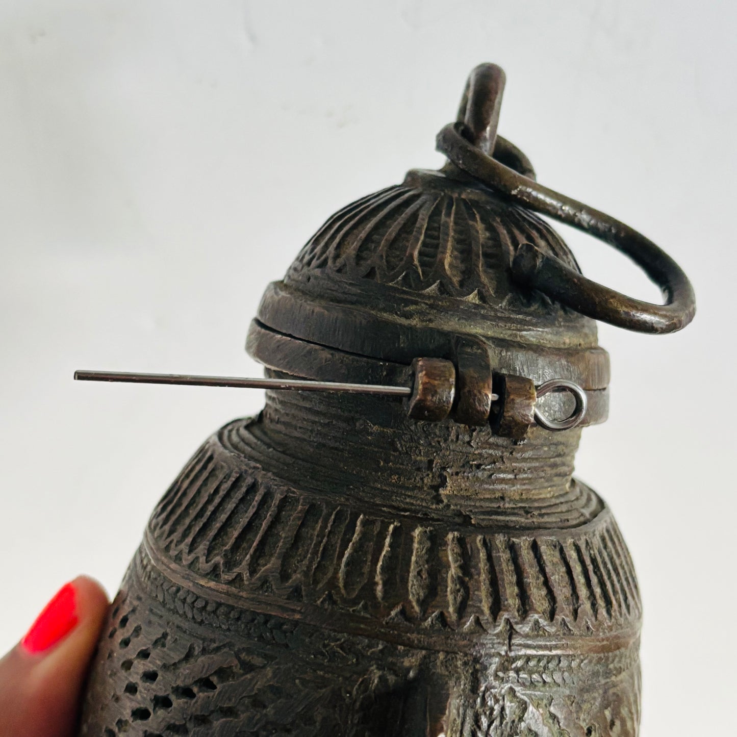 Antique Indian Bronze Sculpture Container | The Urban Vintage Affair