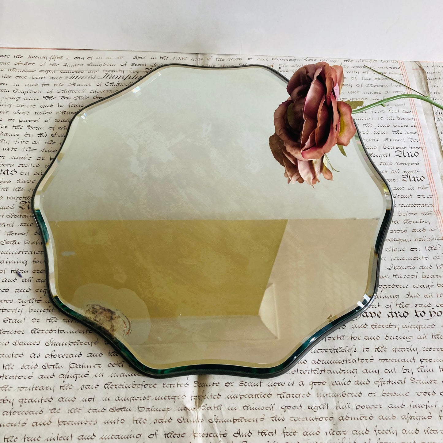 Antique Rare Scalloped Mirror 19th Century | The Urban Vintage Affair