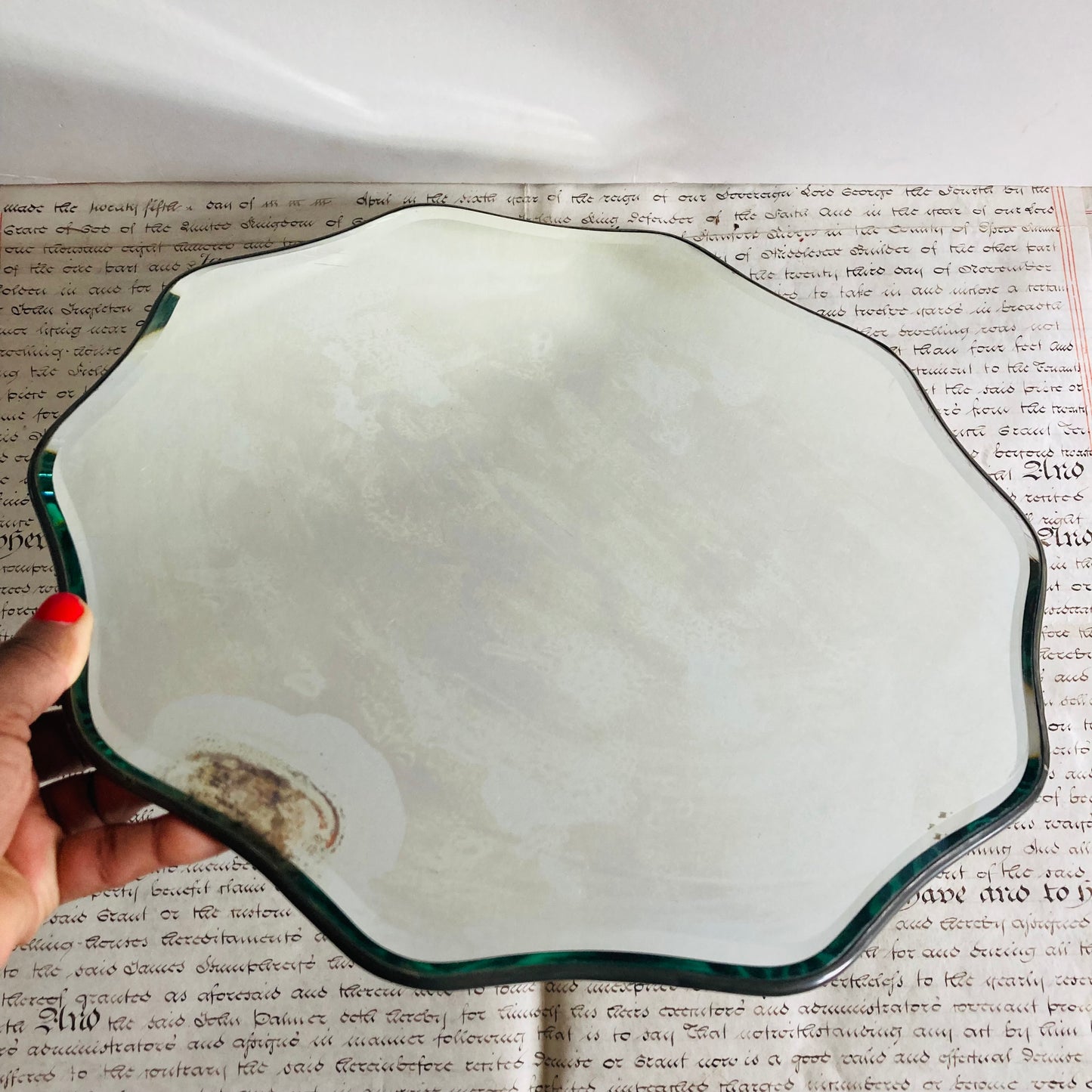 Antique Rare Scalloped Mirror 19th Century | The Urban Vintage Affair
