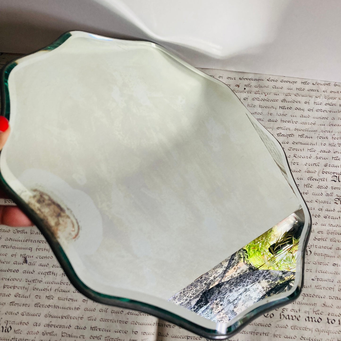 Antique Rare Scalloped Mirror 19th Century | The Urban Vintage Affair