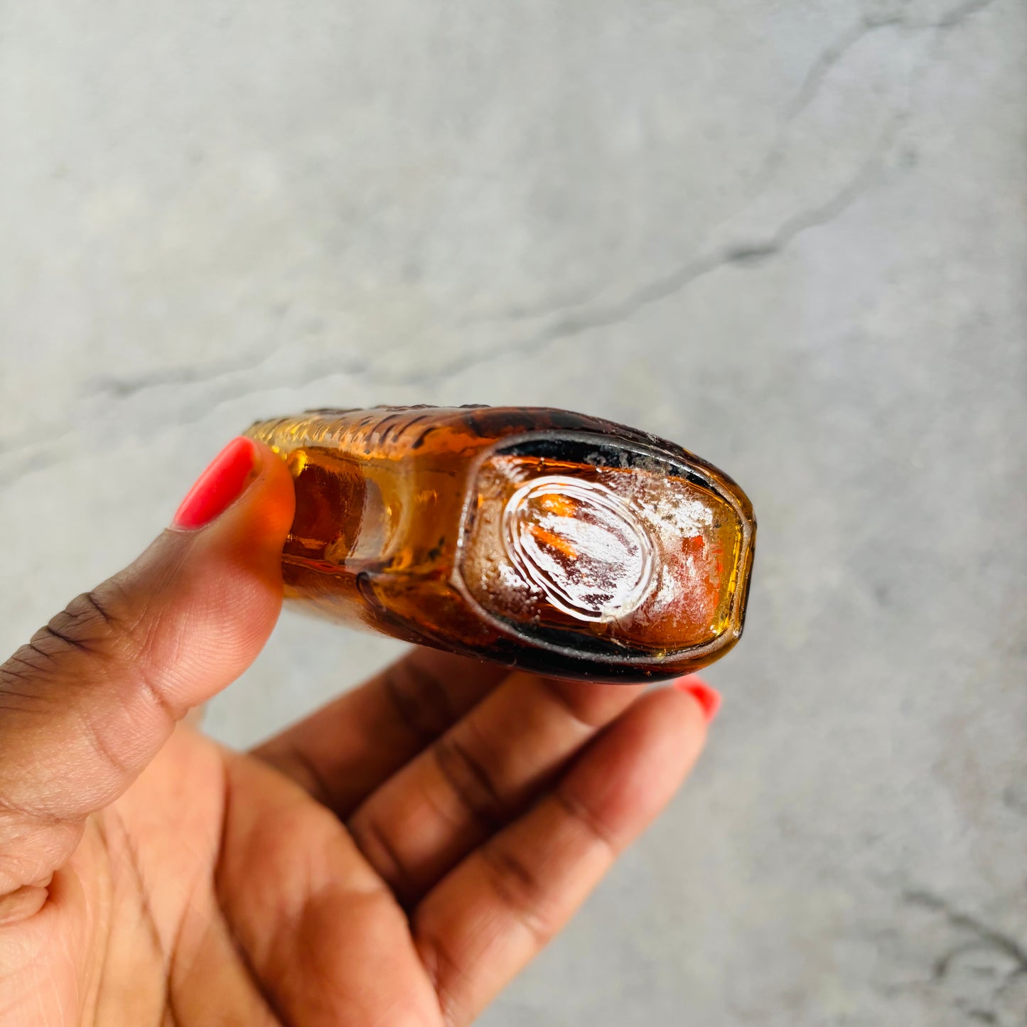 Vintage Amber Apothecary Bottle | French Vintage Collectors Bottle