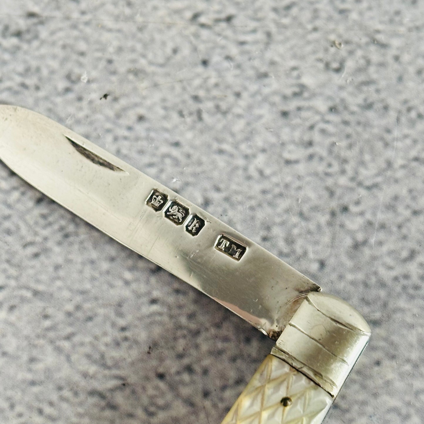 Antique Silver and Mother Of Pearl Folding Fruit Knife | Thomas Marple