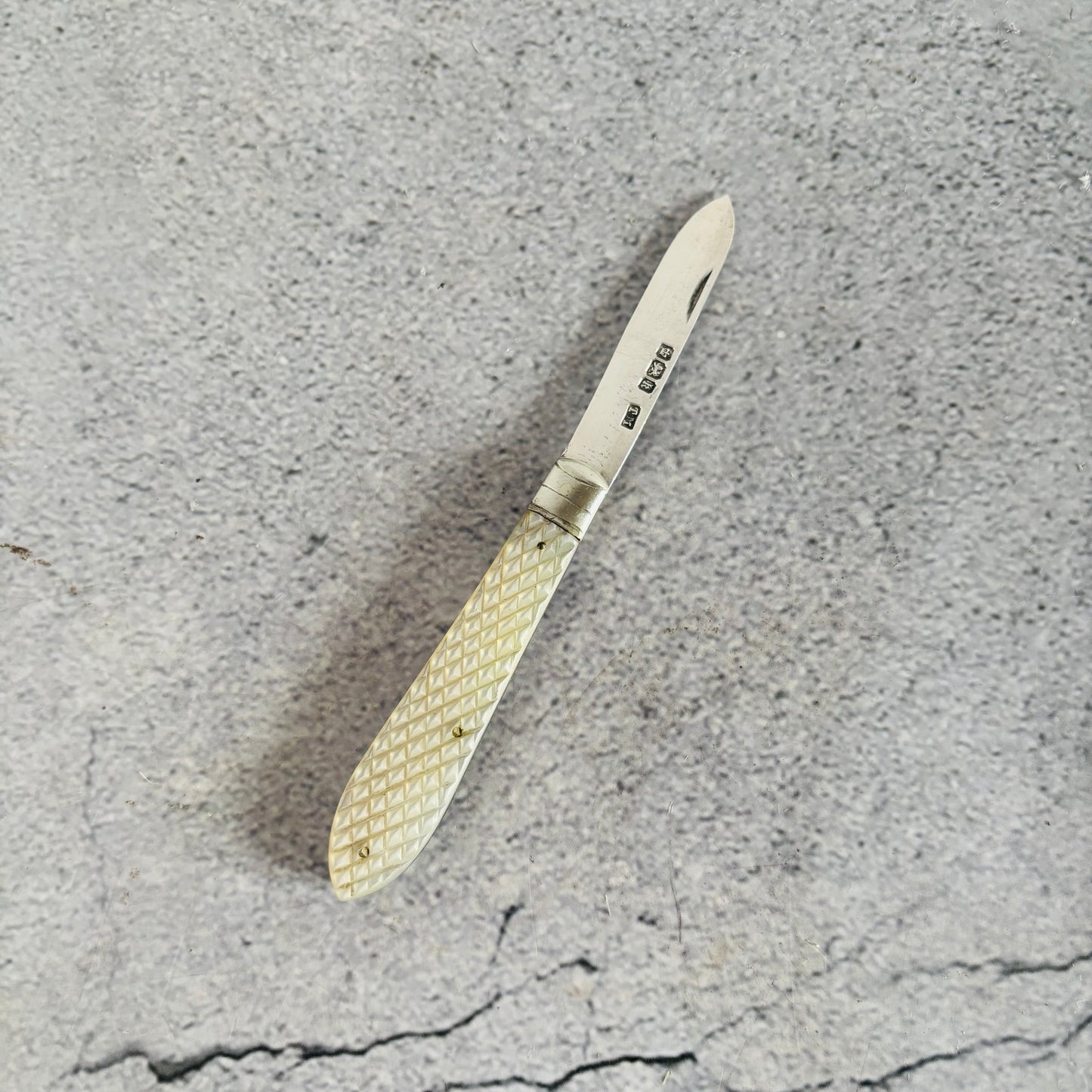 Antique Silver and Mother Of Pearl Folding Fruit Knife | Thomas Marple