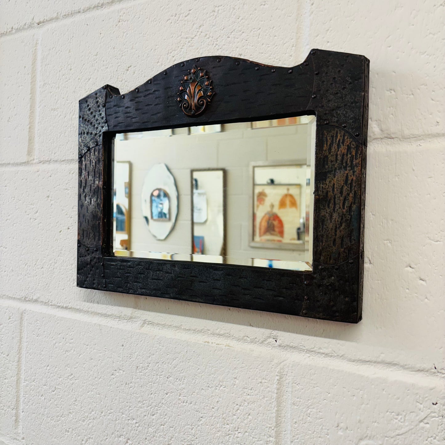 The Skater Toby - Arts and Crafts Copper Mirror