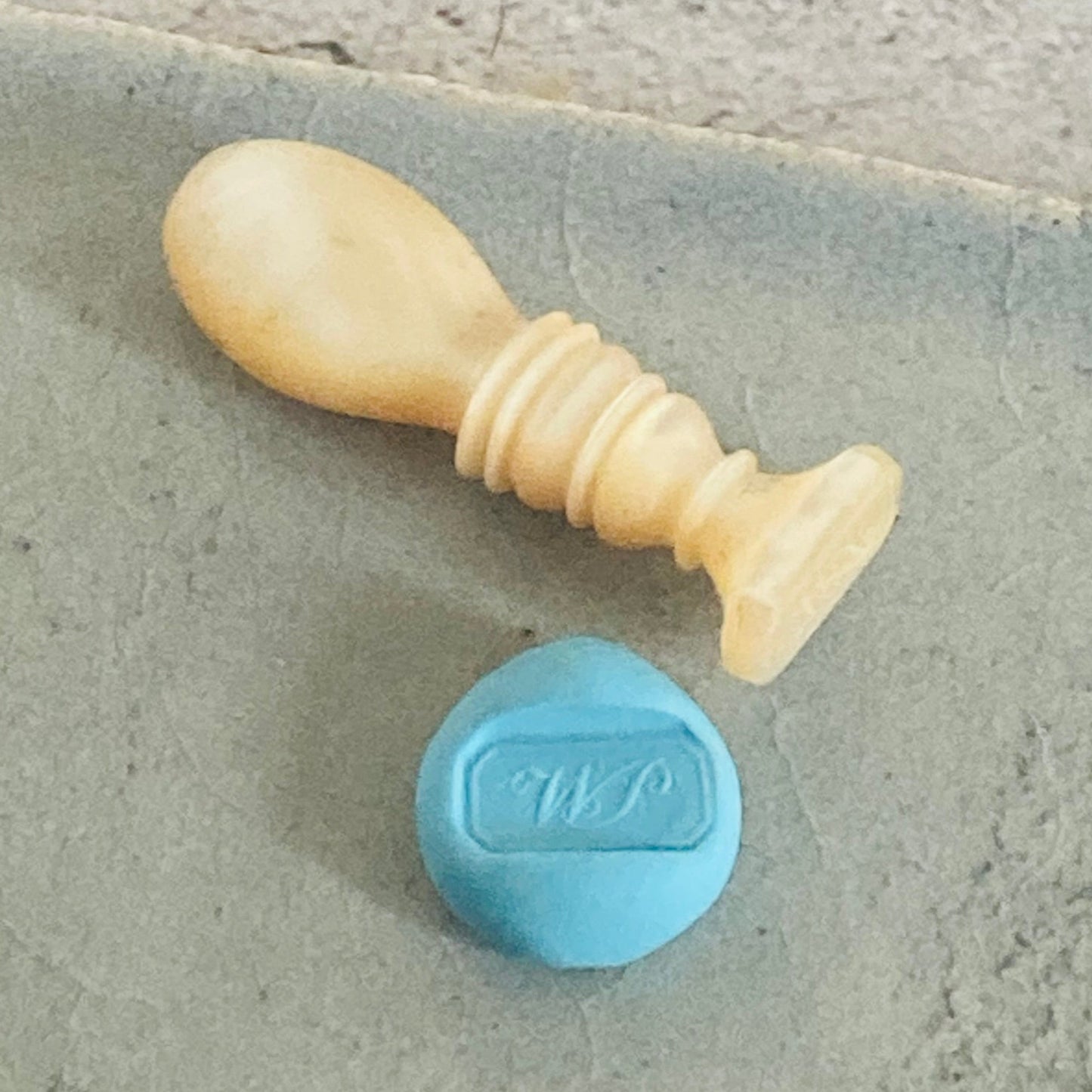 Antique Mother Of Pearl Wax Seal Stamp