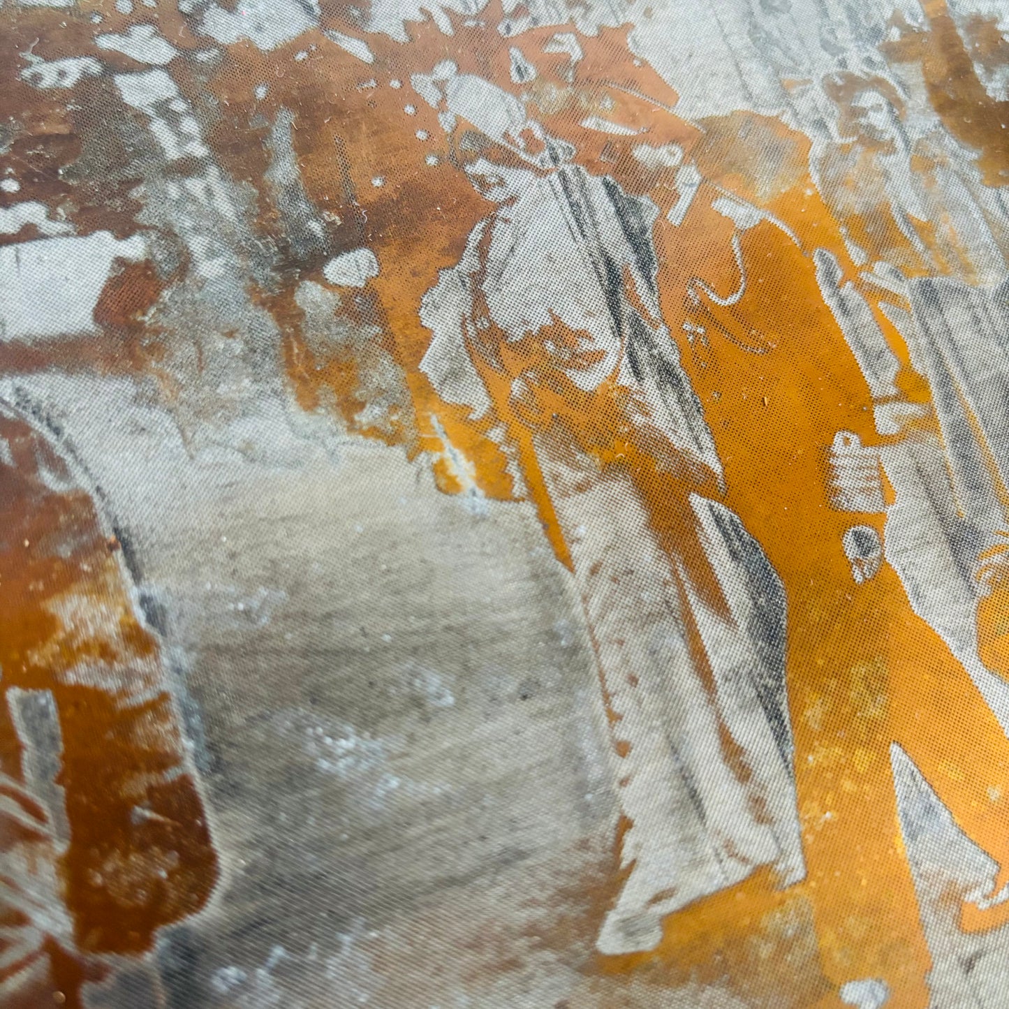 Steel printing plate close up of King George with Queen Elizabeth walking through the crowd and Beefeaters, on their Silver Wedding day