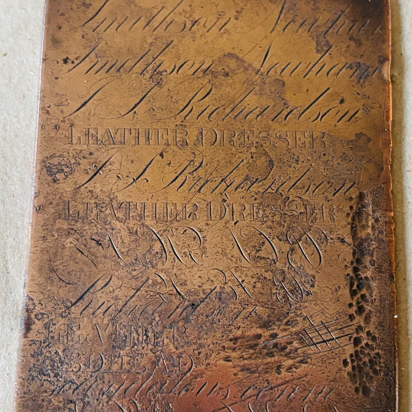 Antique Double Sided Etched Copper Printing Plate | Advertising Plate