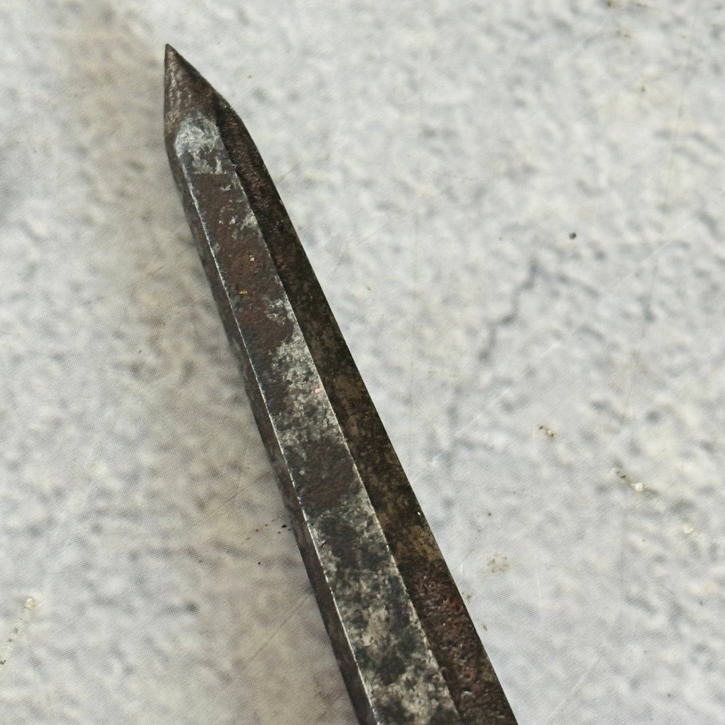 Close-up of an Antique Steel Skewer