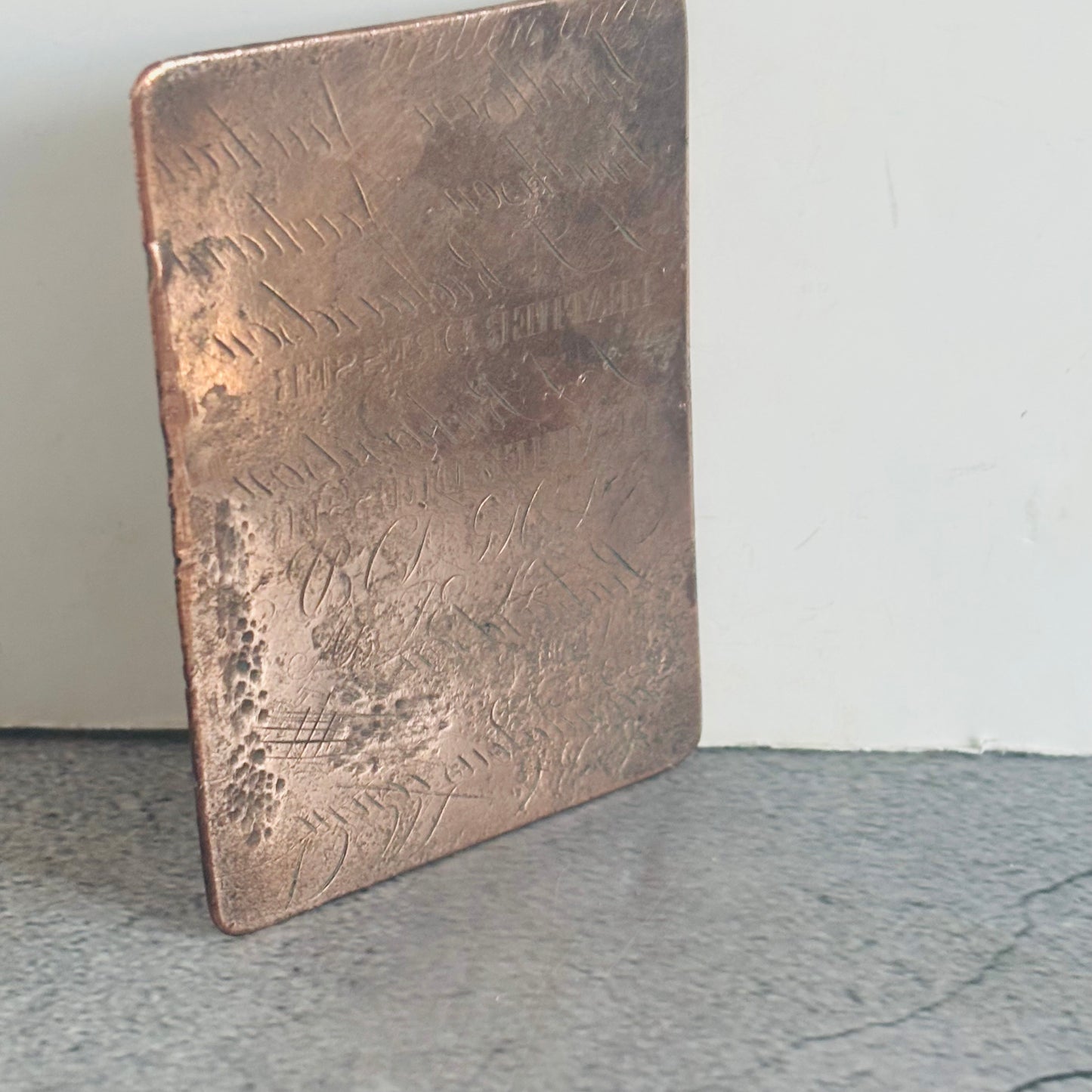 Antique Double Sided Etched Copper Printing Plate | Advertising Plate