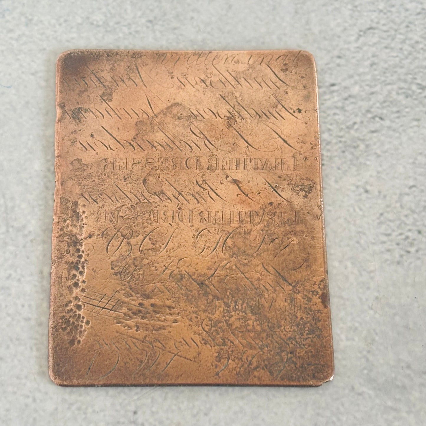 Antique Double Sided Etched Copper Printing Plate | Advertising Plate