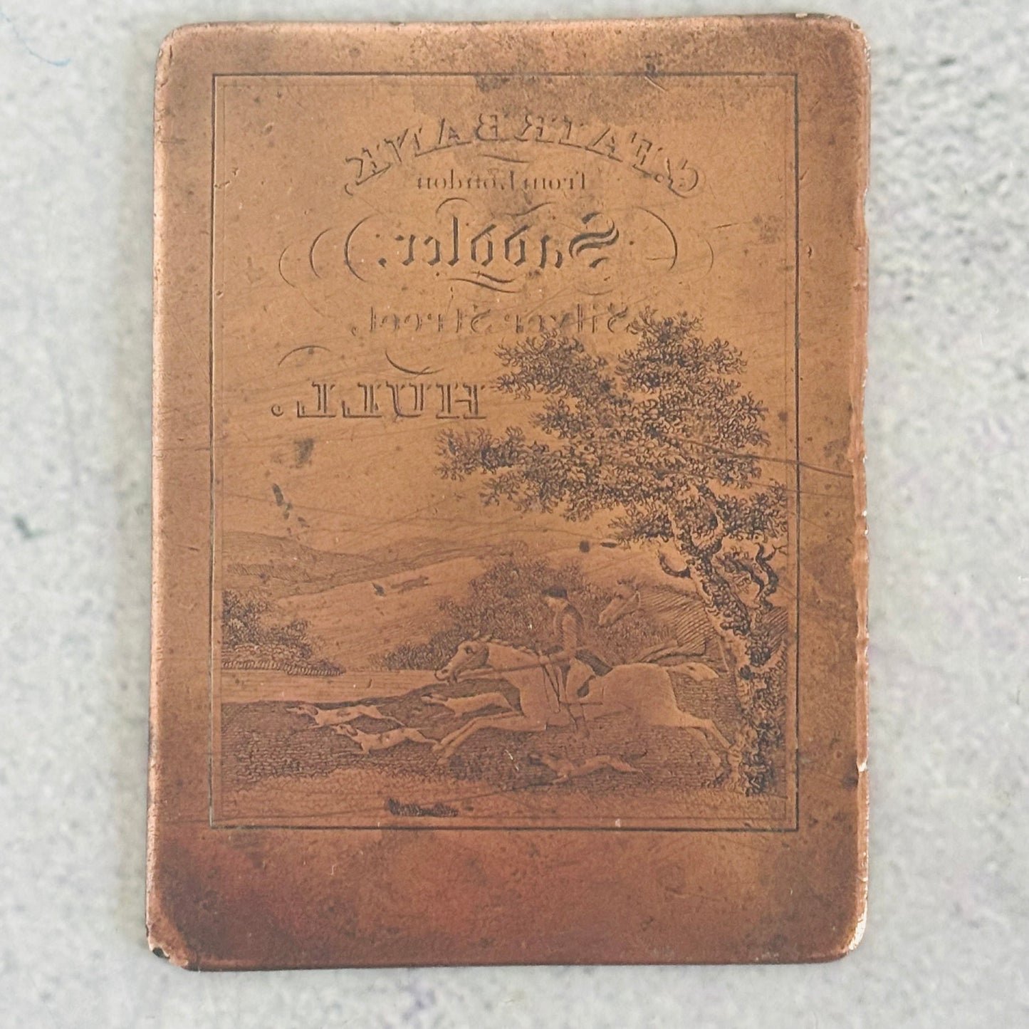 Antique Double Sided Etched Copper Printing Plate | Advertising Plate