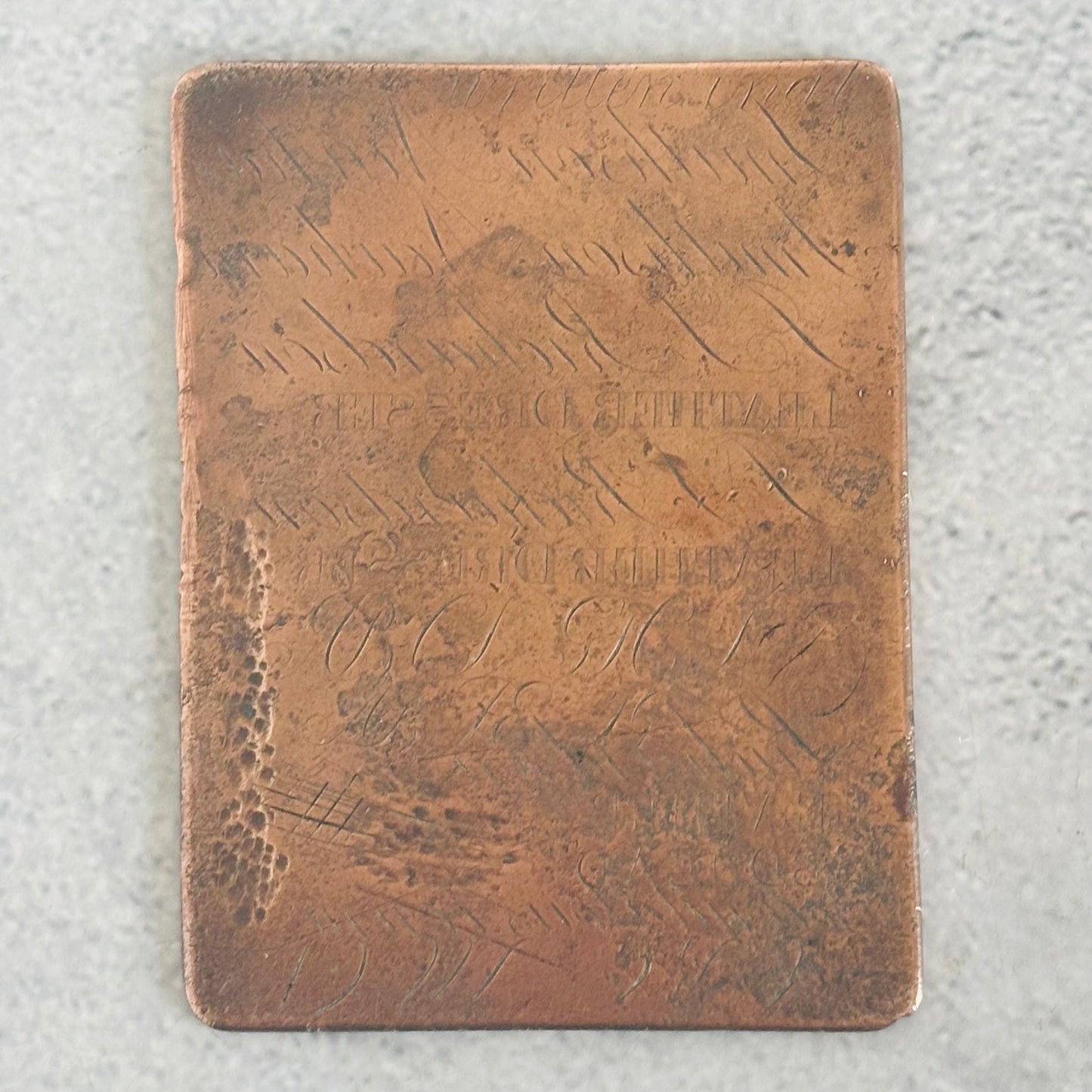 Antique Double Sided Etched Copper Printing Plate | Advertising Plate