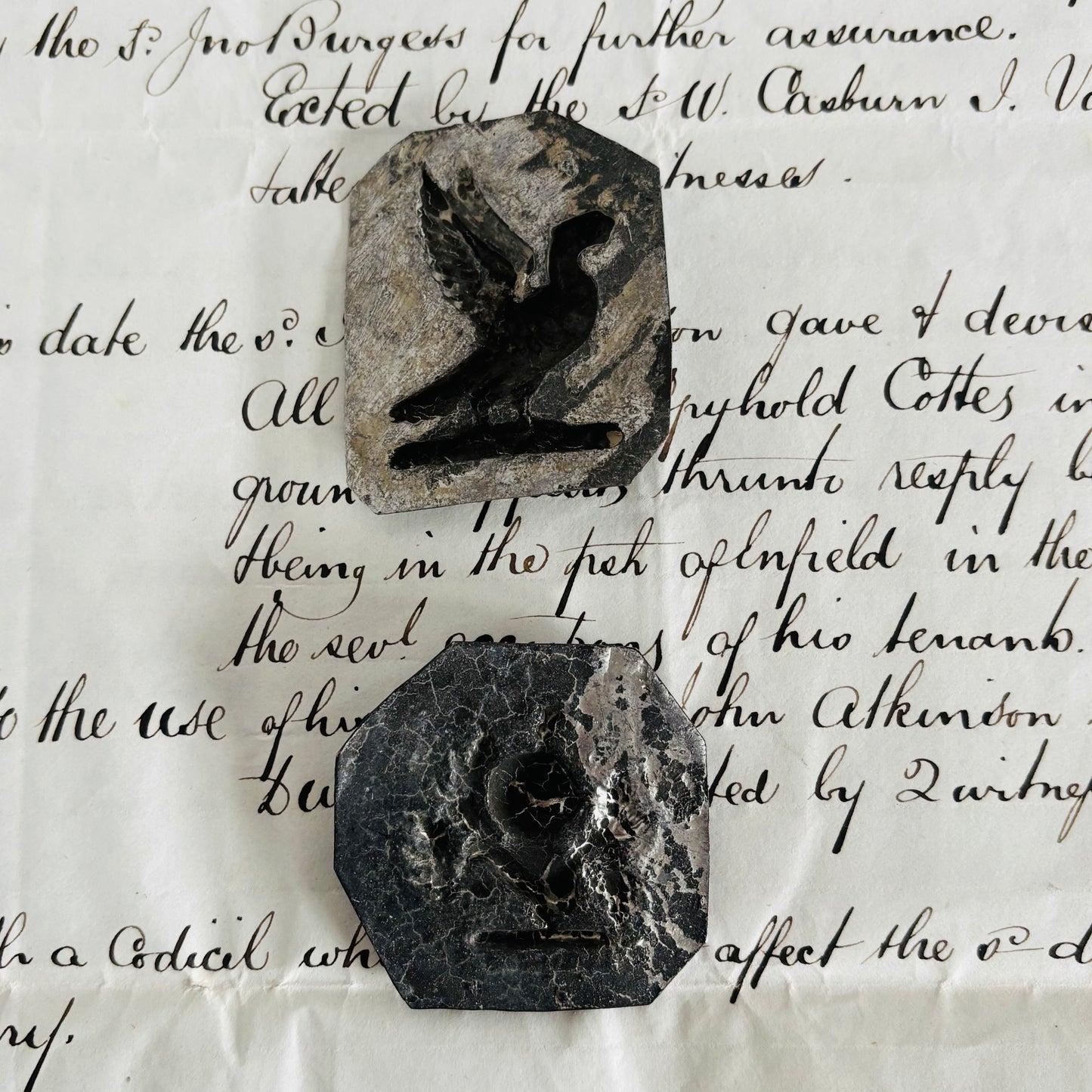 Antique Zinc Moulds Unique Heraldic Design an old document
