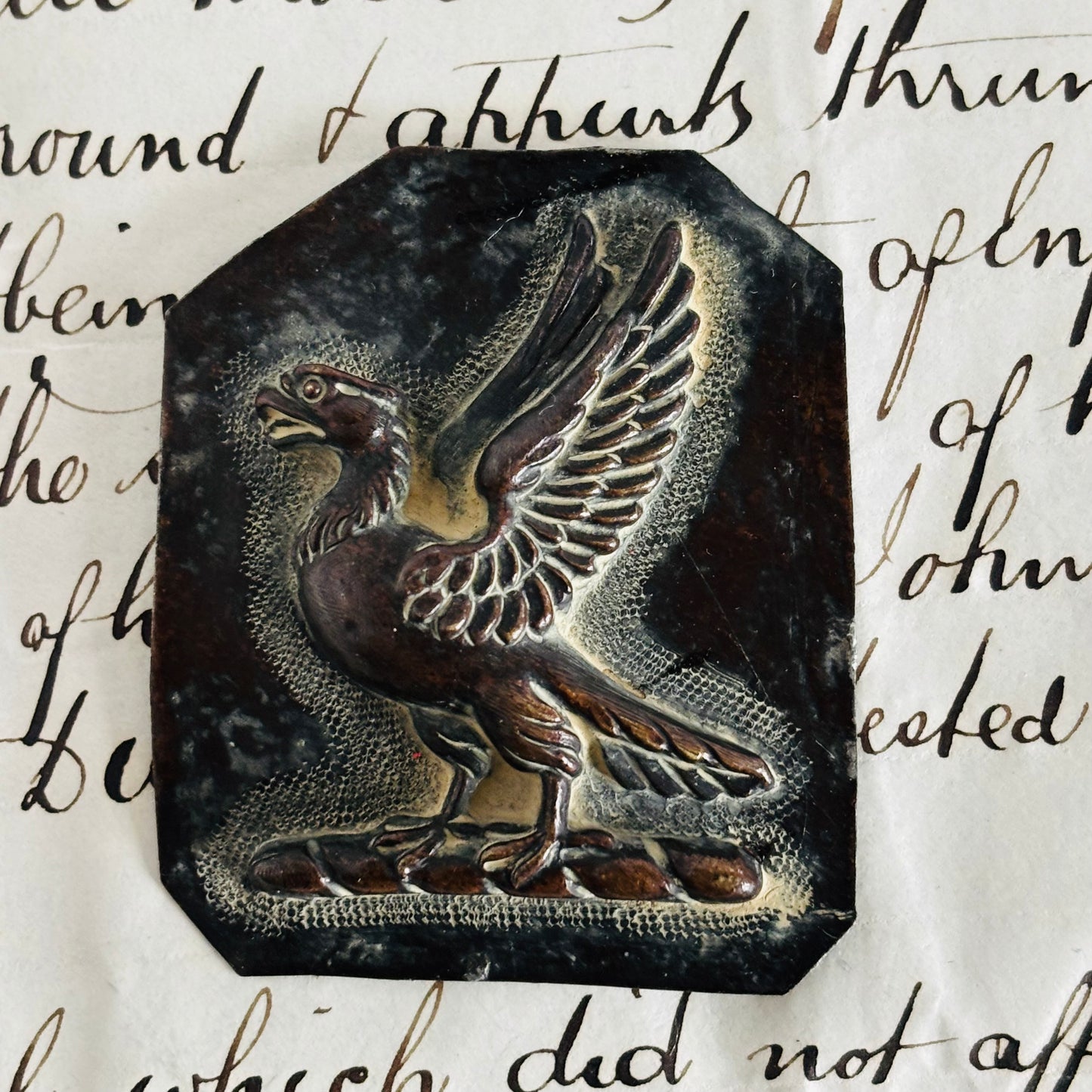 Antique Zinc Moulds Unique Heraldic Design an old document