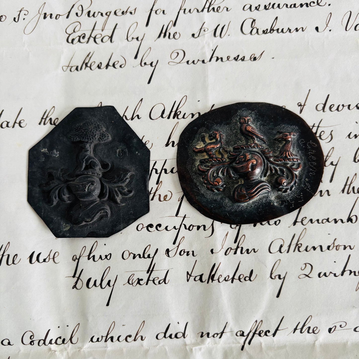 Antique Zinc Moulds Unique Heraldic Design an old document