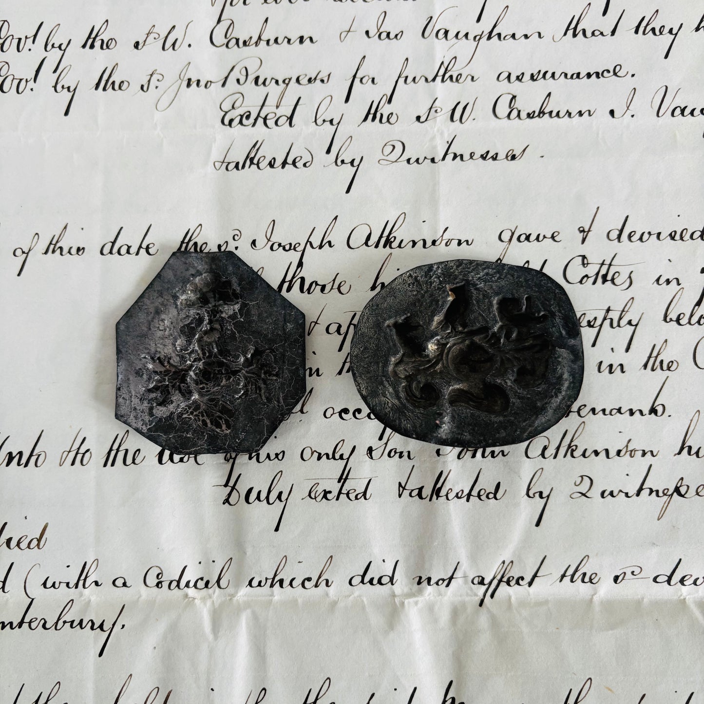Antique Zinc Moulds Unique Heraldic Design an old document