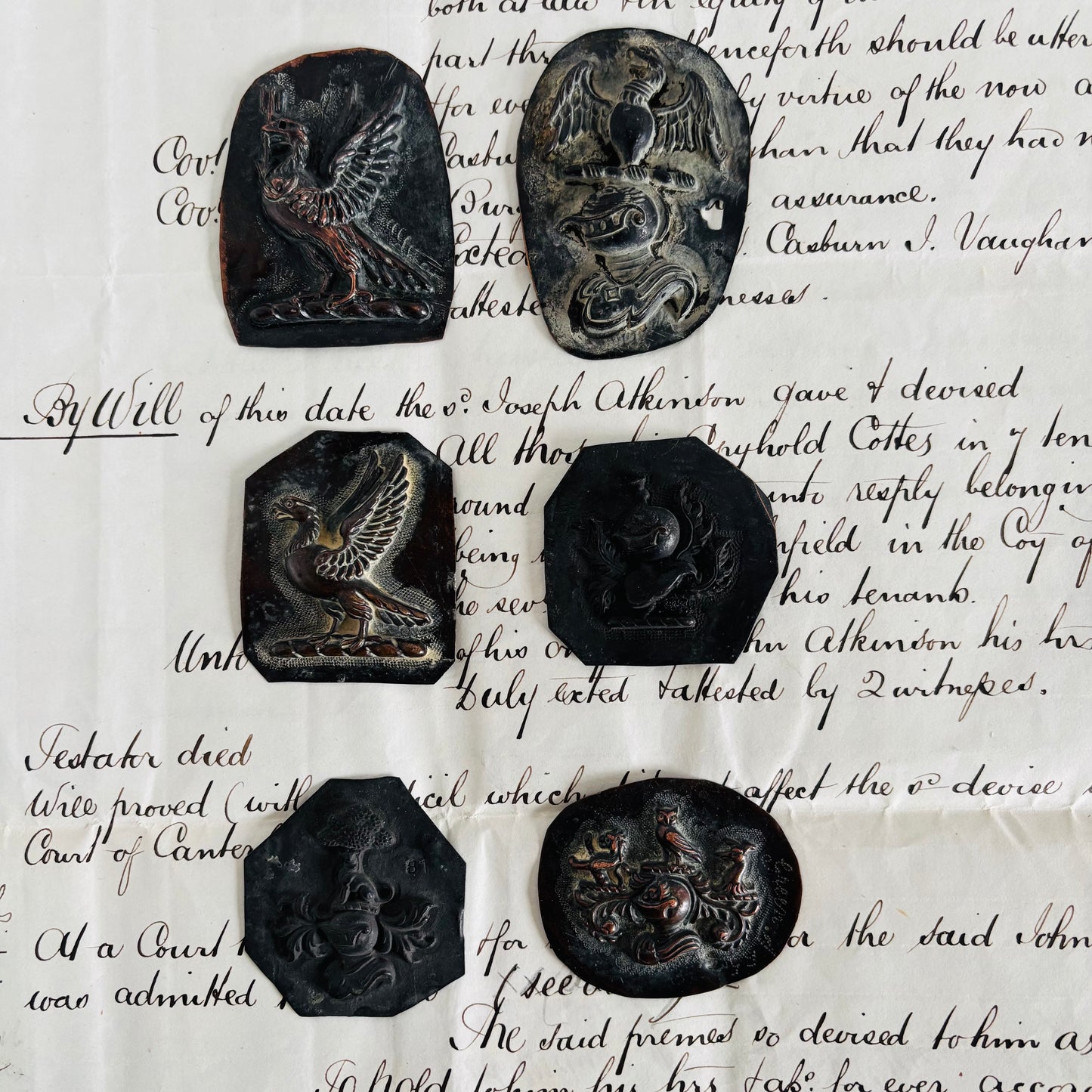 Antique Zinc Moulds Unique Heraldic Design an old document