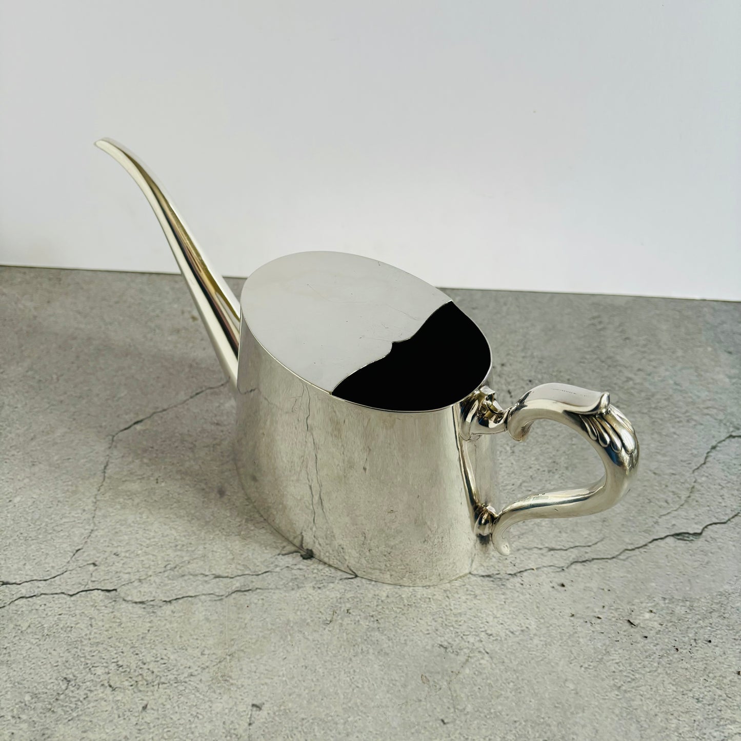 Antique Silver Plated Watering Can Elegant Design