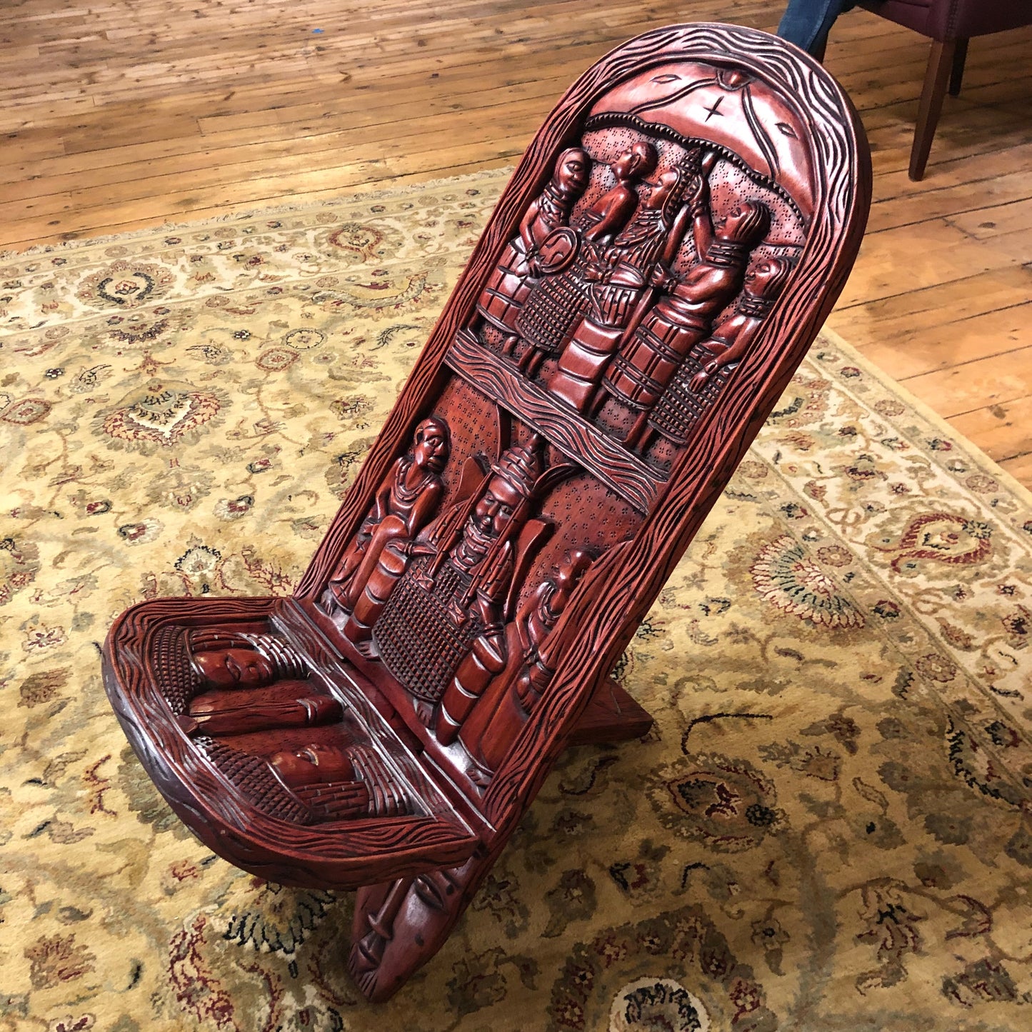 Antique African Birthing Chair Carved Wood