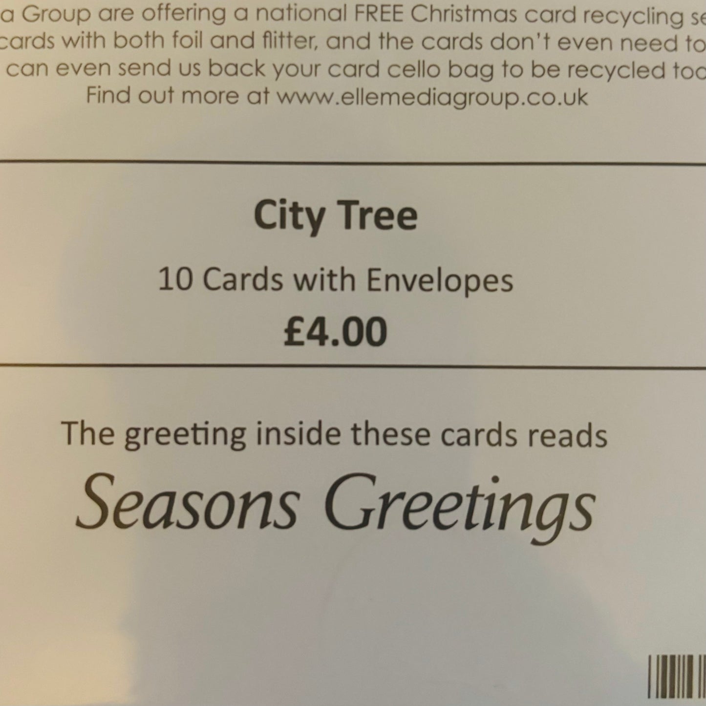 Lupus UK Christmas Cards Pack of 10 - City Tree