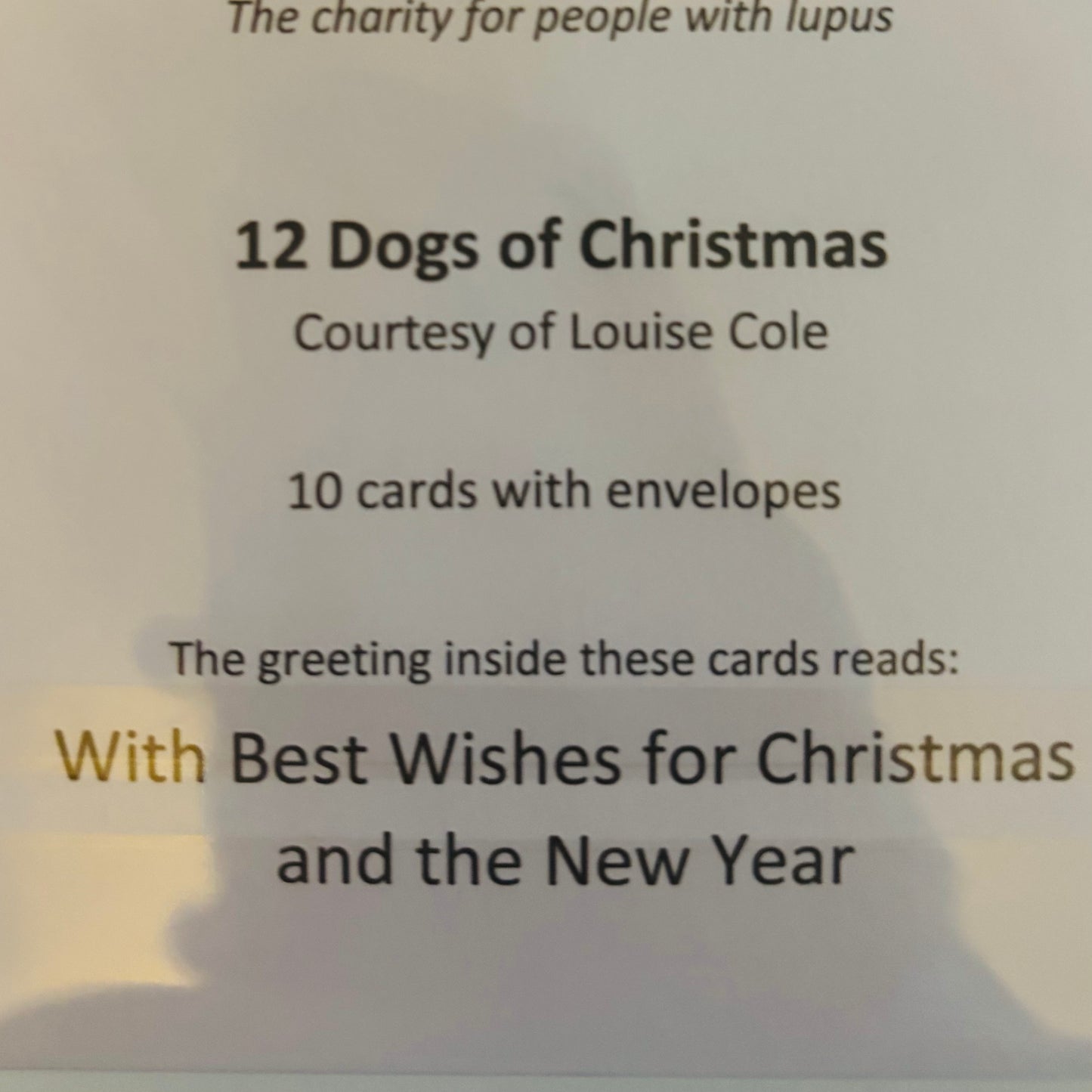 Lupus UK Christmas Cards Pack of 10 - 12 Dogs of Christmas
