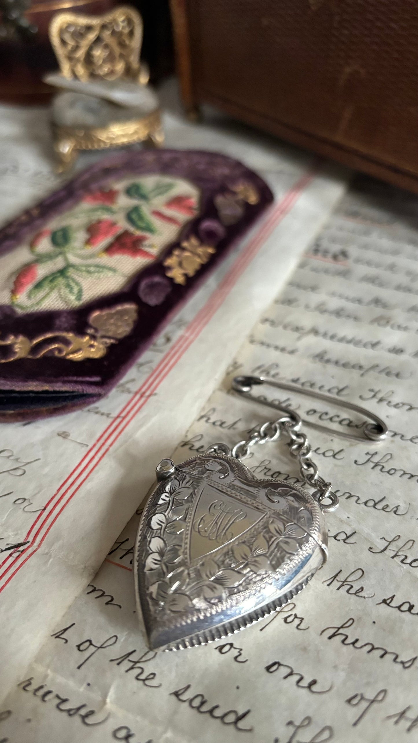 Antique French Embroidered Cigar & Spectacle Case | The Urban Vintage Affair