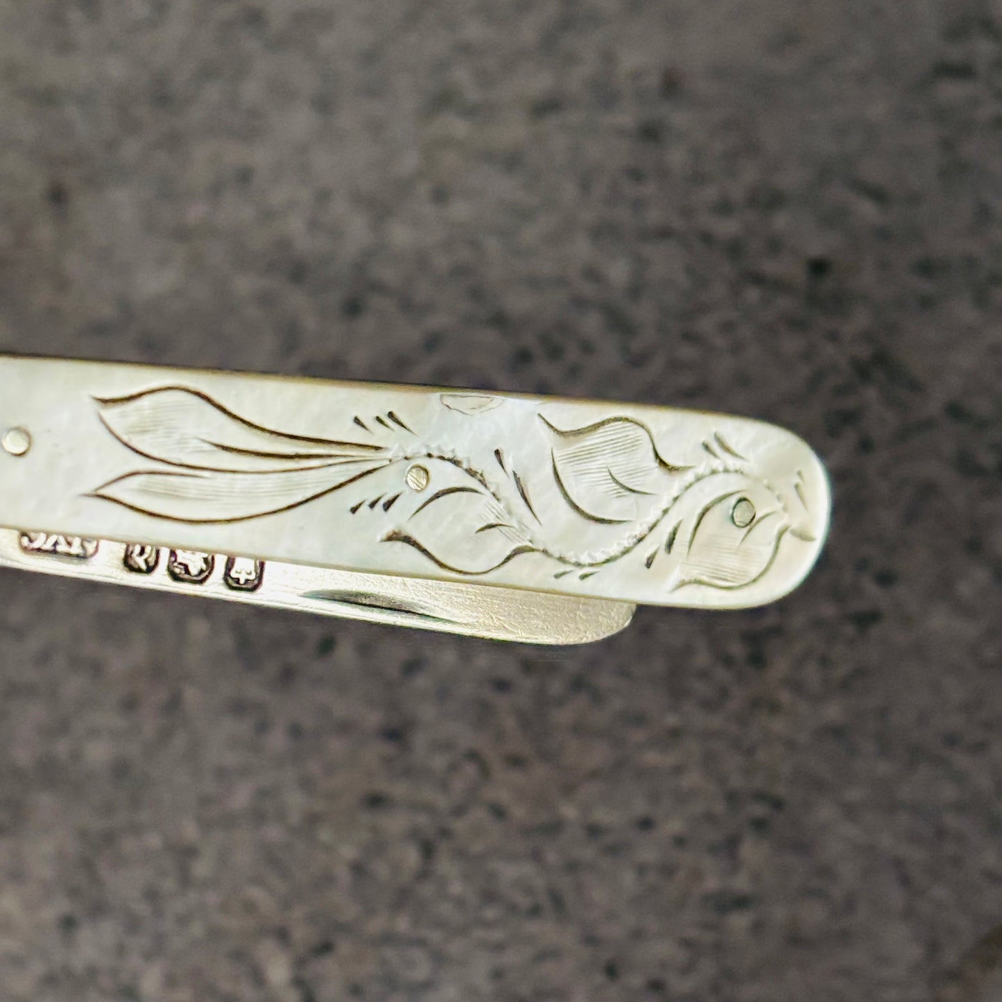 Antique Silver and Mother of Pearl Folding Fruit Knife