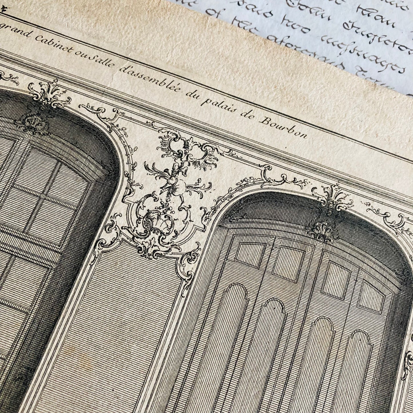 Antique Architectural French Palace Etching