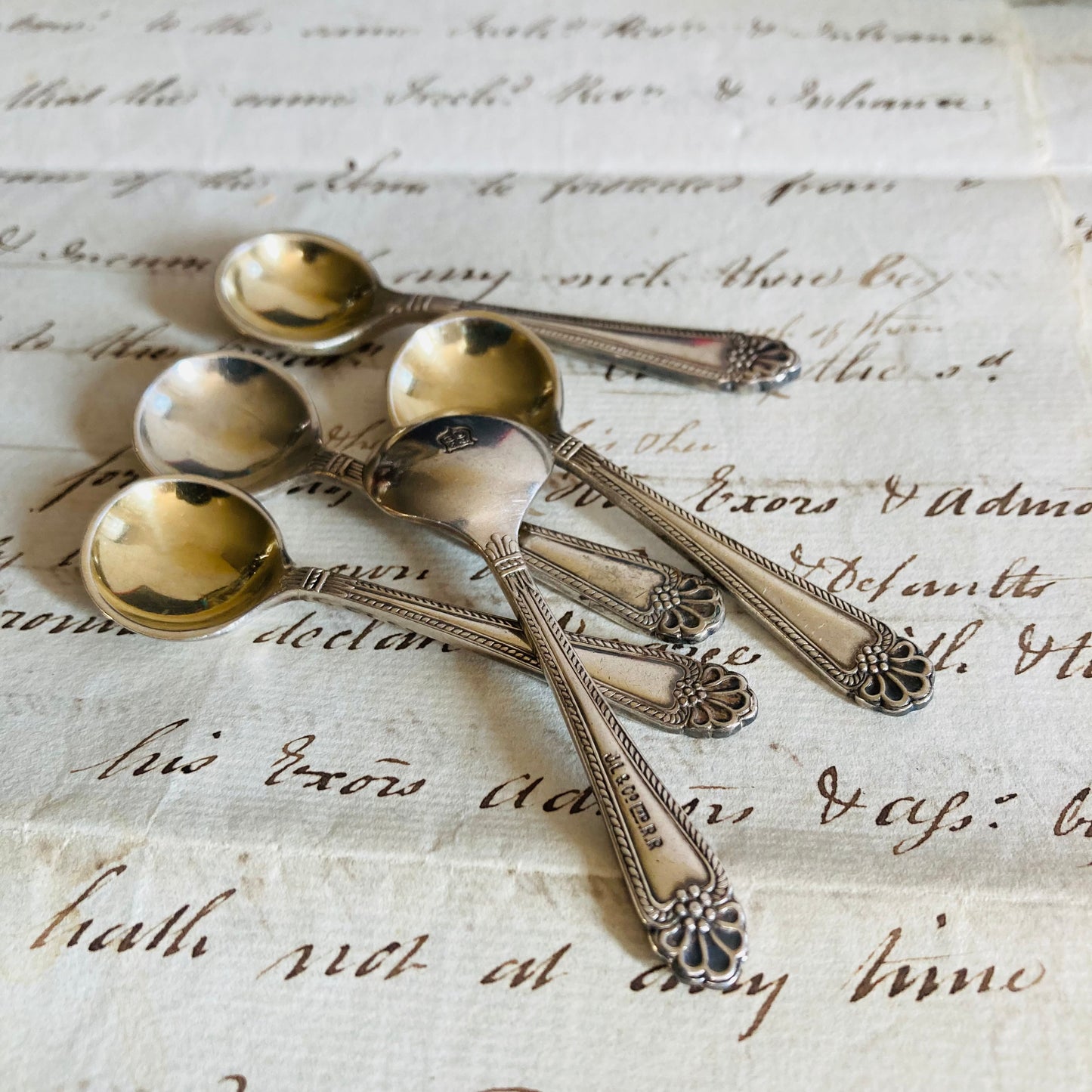 Antique Silver Plate Salt Spoon