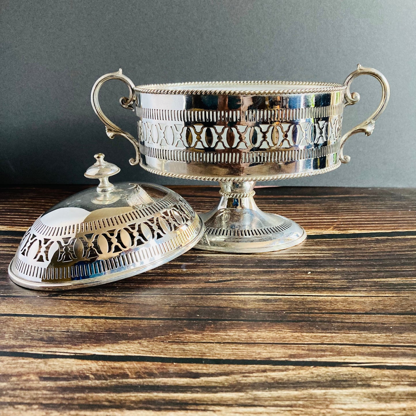 Antique Silver Trophy Shaped Pierced Lidded Potpourri Dish