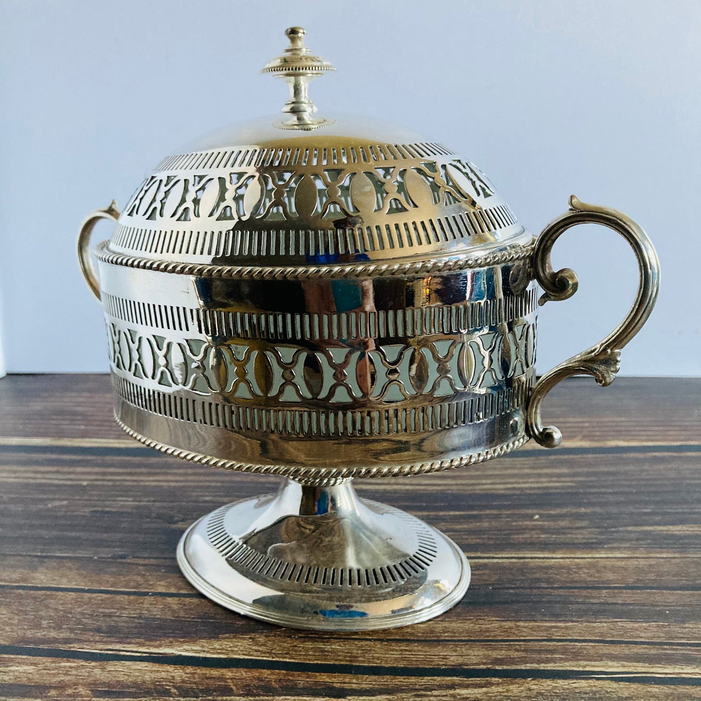 Antique Silver Trophy Shaped Pierced Lidded Potpourri Dish