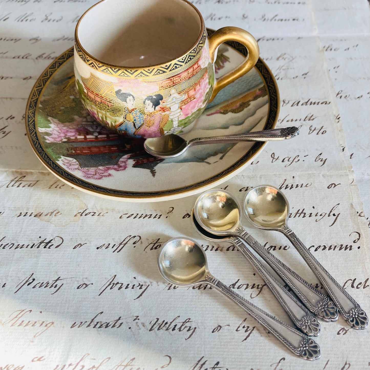 Antique Silver Plate Salt Spoon