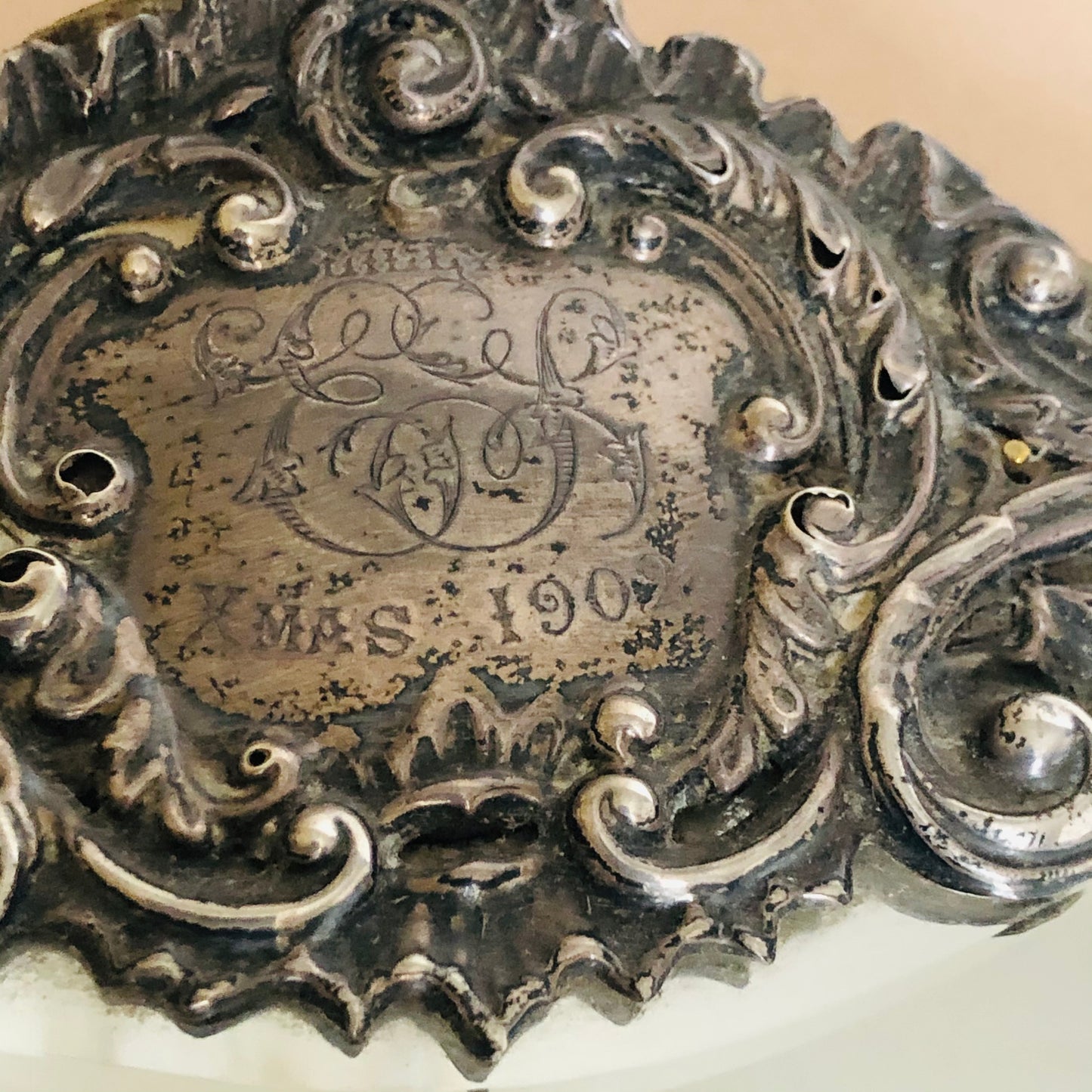 Antique Silver Dressing Table Mirror by Henry Mathews