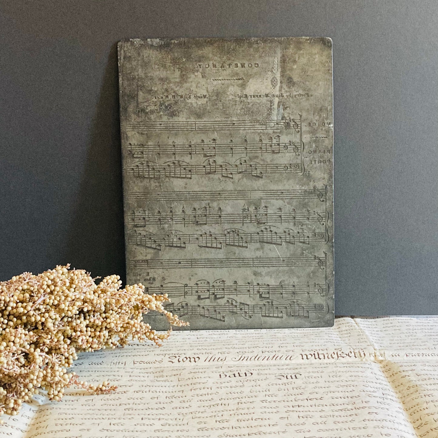 Vintage Pewter/zinc Printing Plate | Unique Music Images