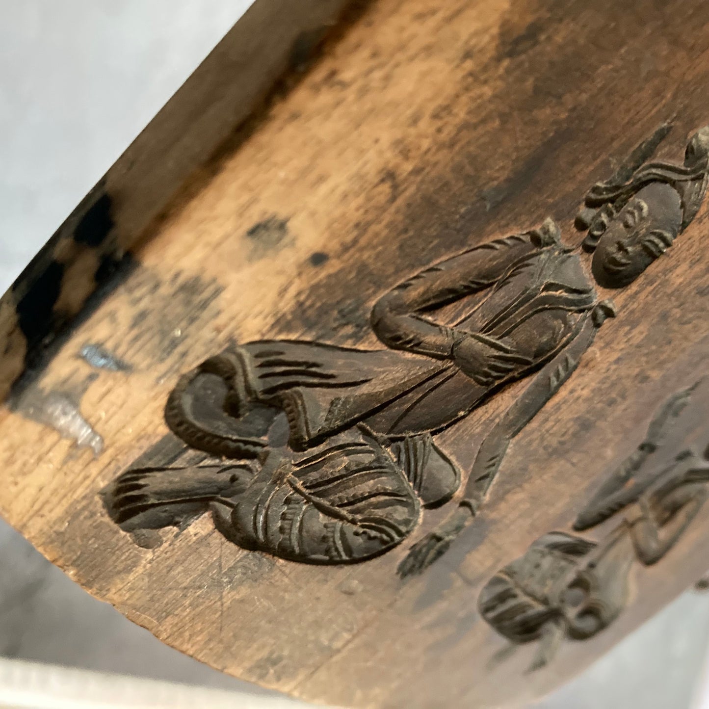 Antique Double Sided Biscuit Cookie Mould | Burmese Figures
