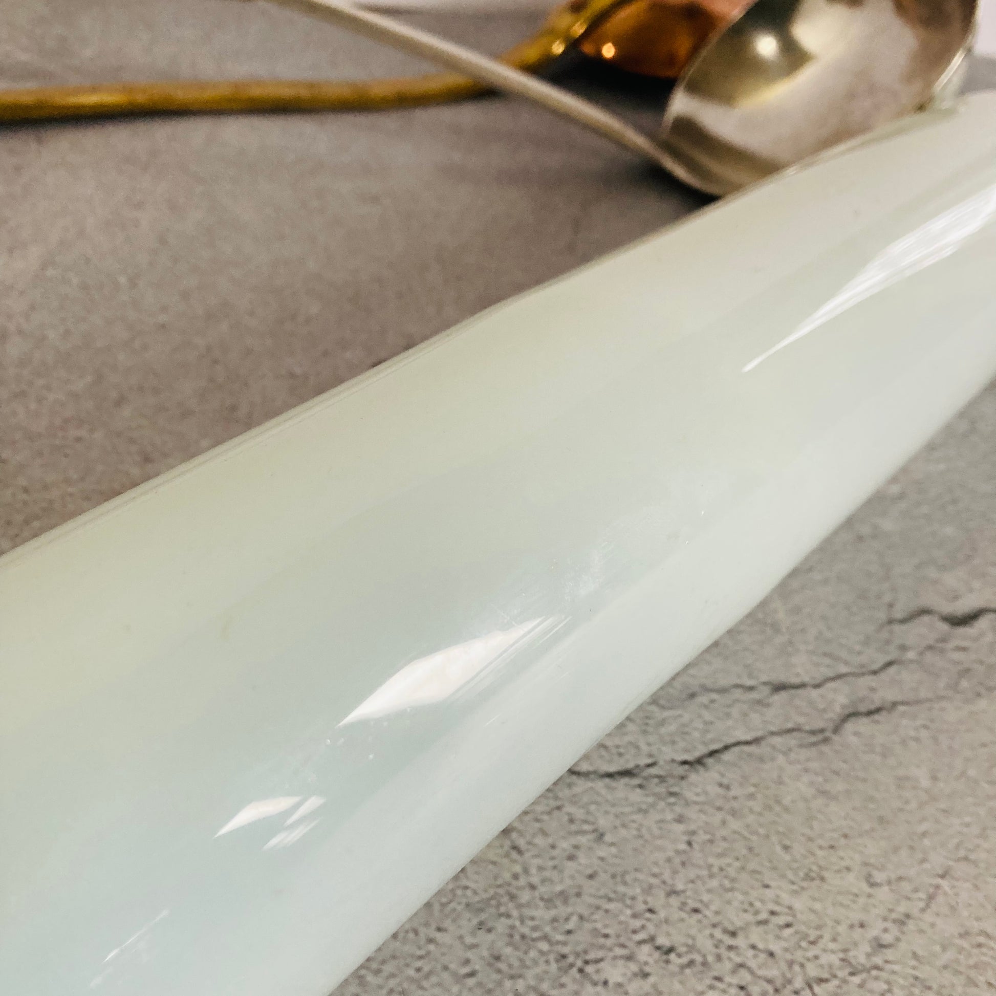 Victorian Milk Glass Rolling Pin | Country Farmhouse Kitchen Decor