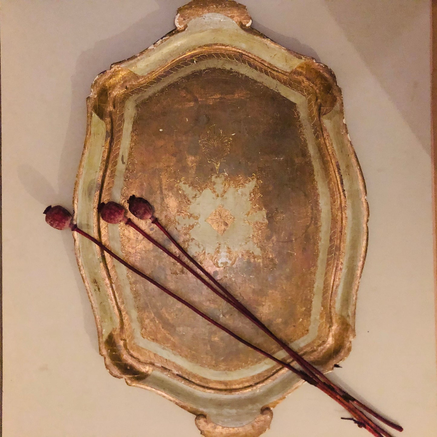 Large Papier Mache Florentine Tray | Vintage Homer Decor