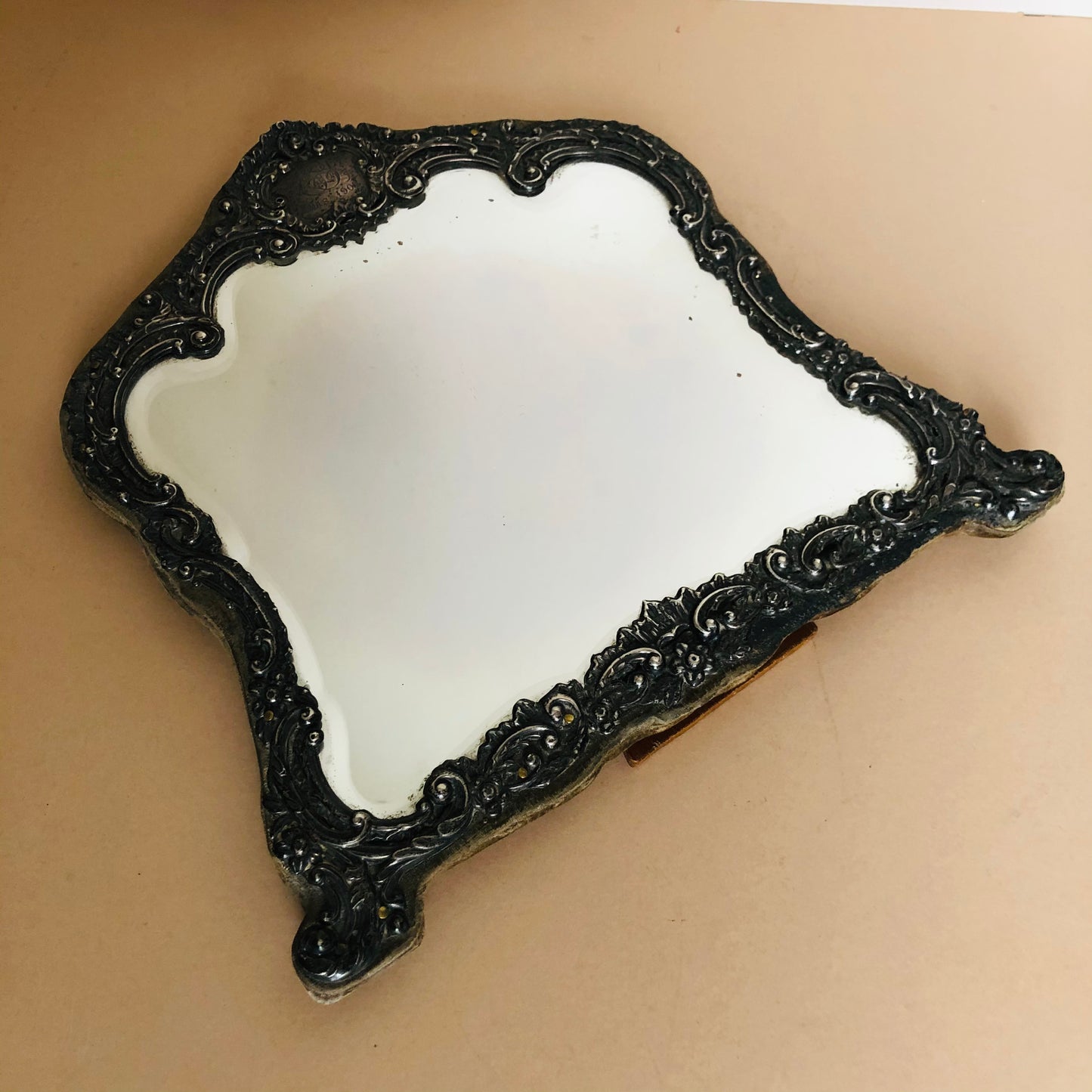 Antique Silver Dressing Table Mirror by Henry Mathews
