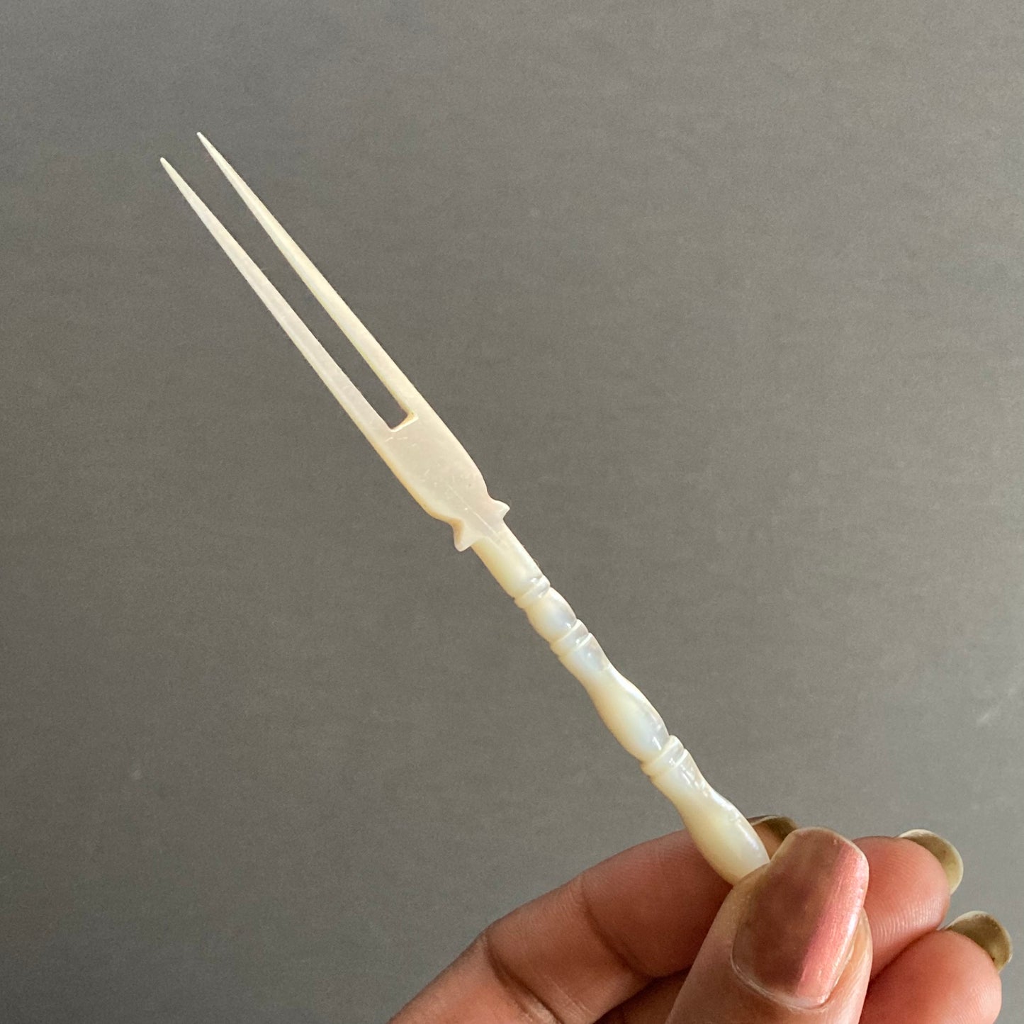 Unusual Antique Mother Of Pearl Cocktail Fork