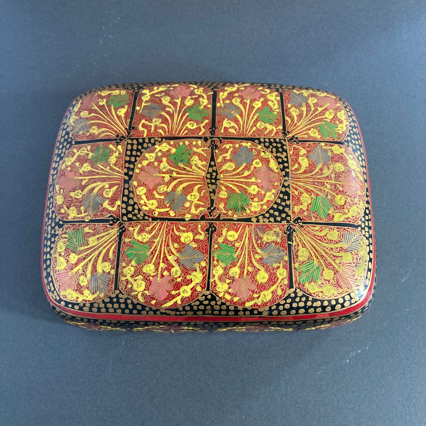 Vintage Large Paper Mache Kashmir Box