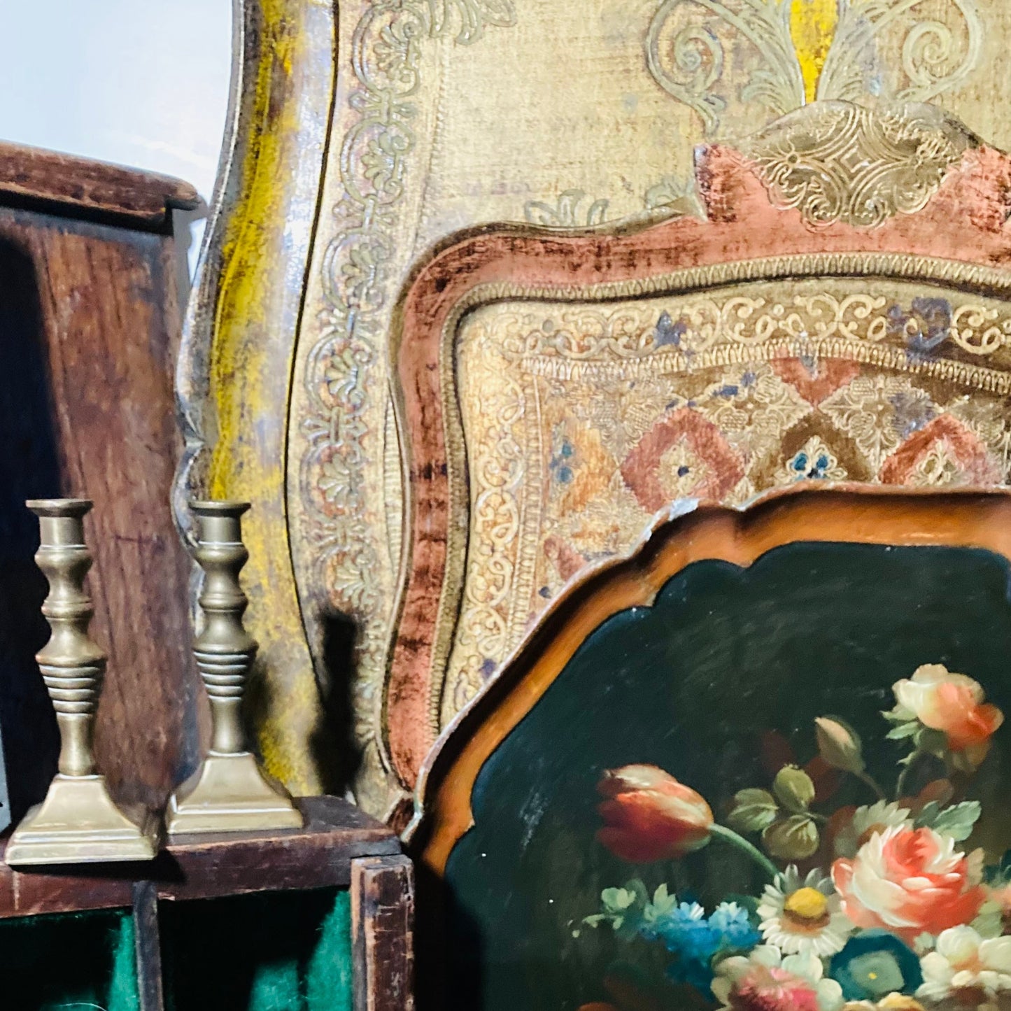 Vintage Copper & Gold Paper Mache Florentine Tray