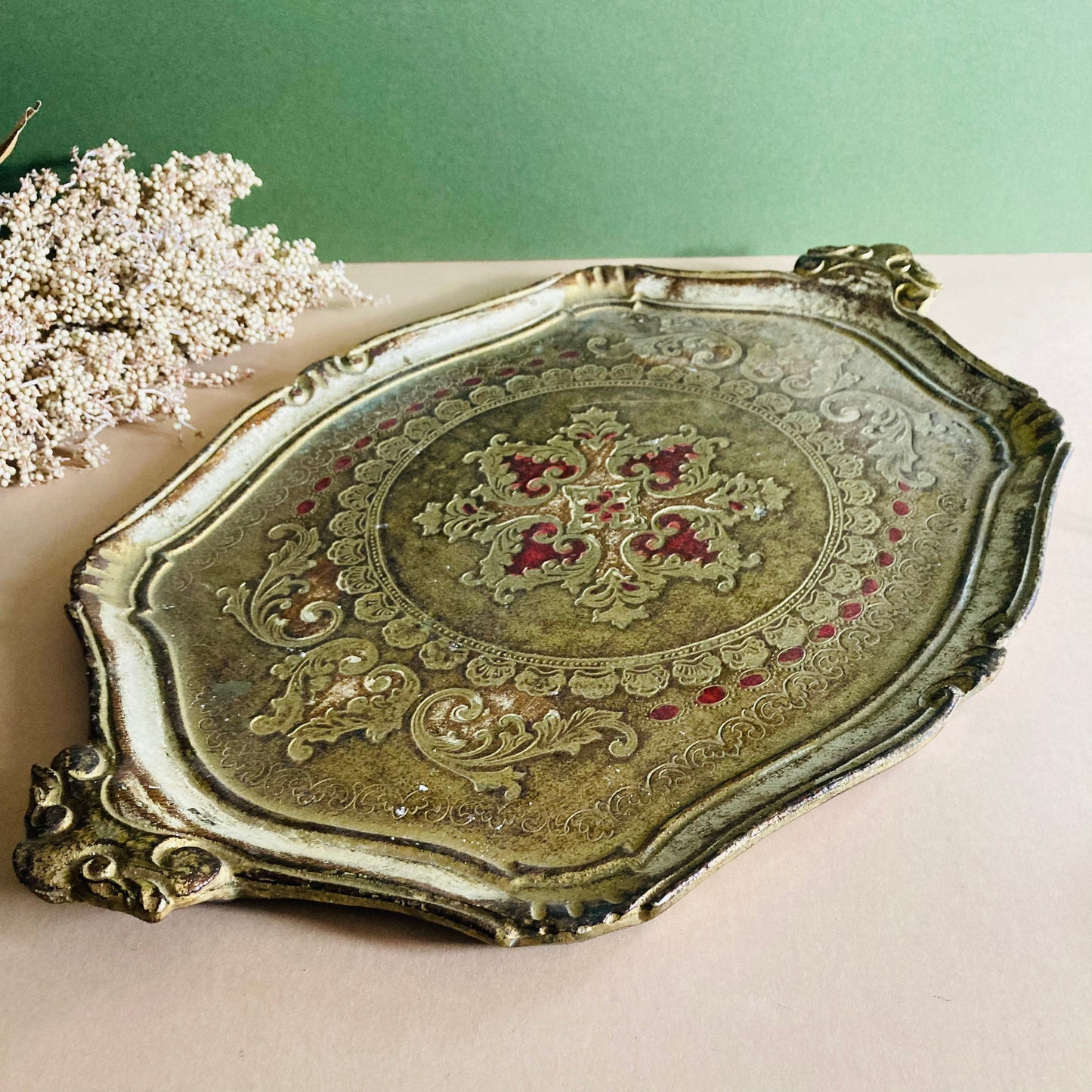 Vintage Florentine Paper Mache Tray