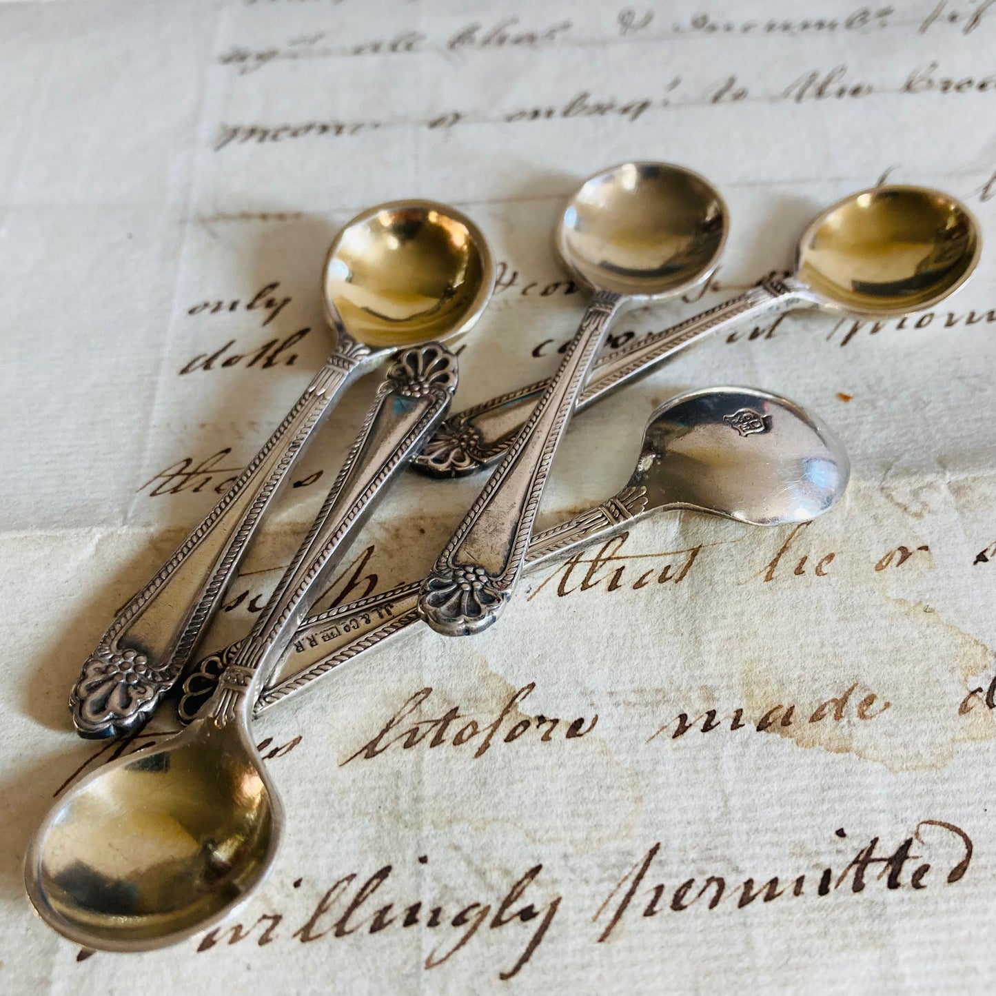 Antique Silver Plate Salt Spoon