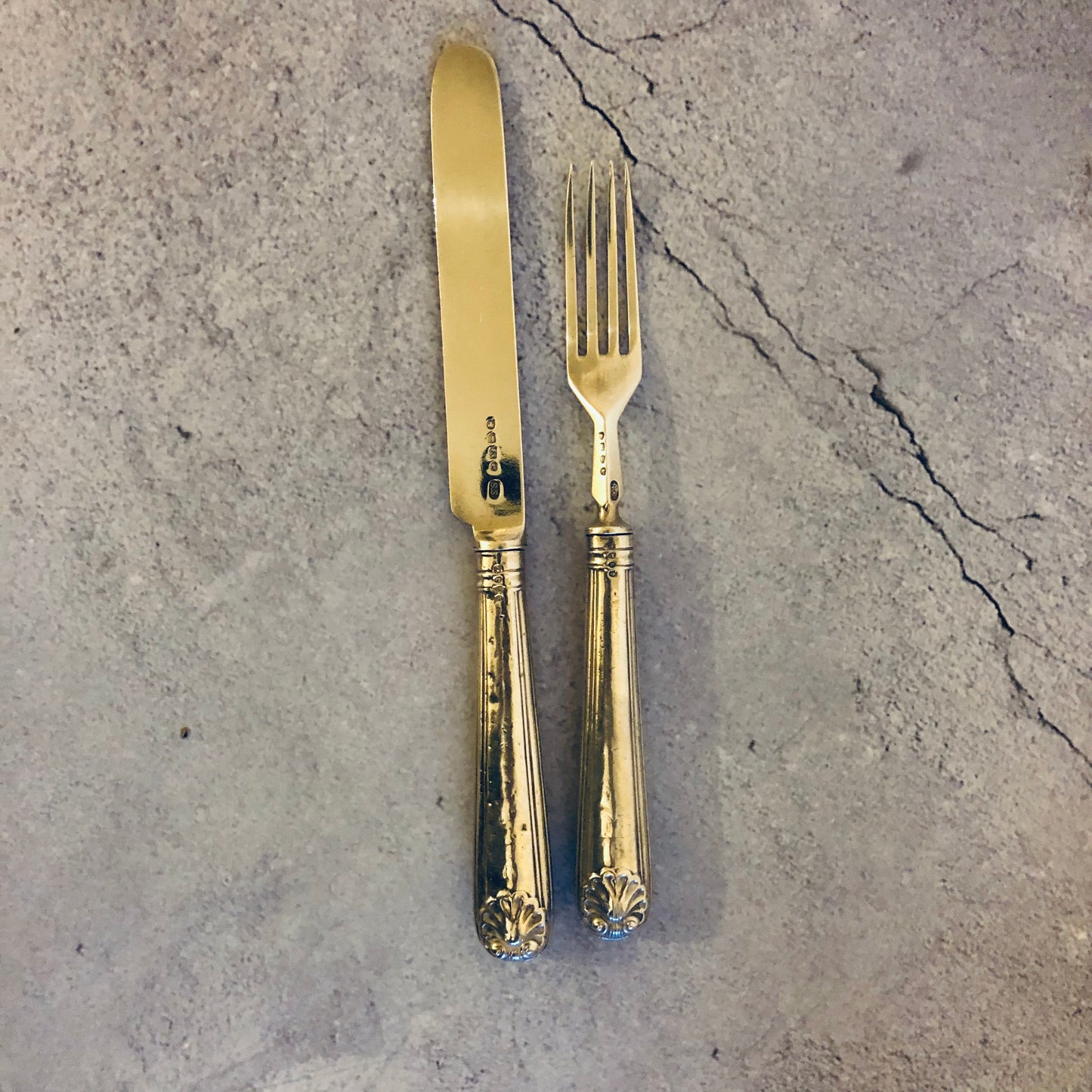 The Headhunter Scott - Antique Silver Table Knife & Fork Duo