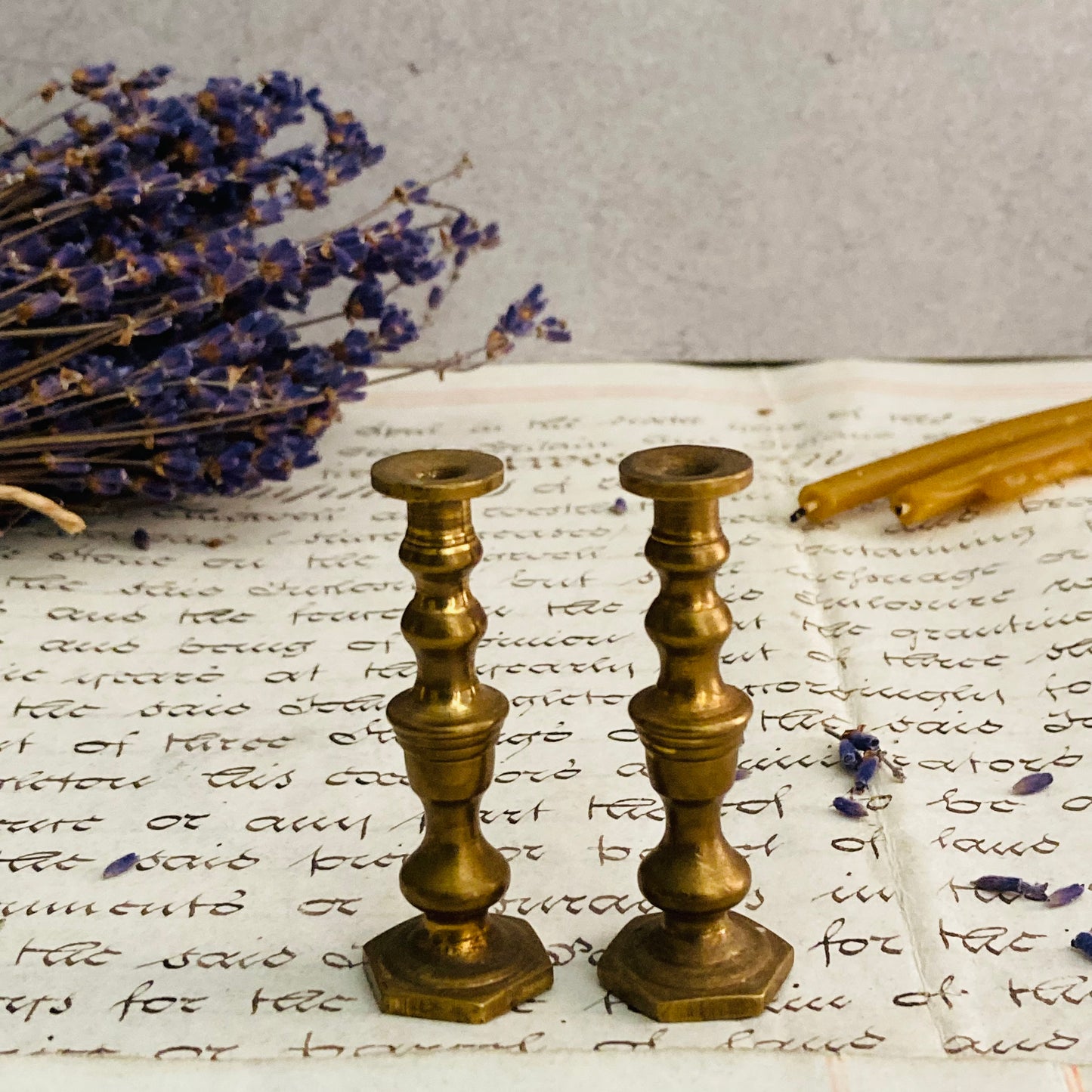 Vintage Brass Miniature Candlesticks