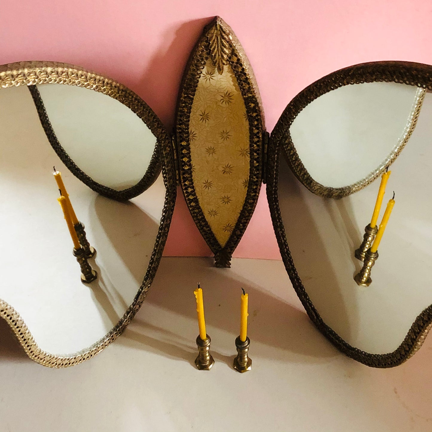 Vintage Triptych Butterfly Mirror | Very Rare Dressing Table Mirror