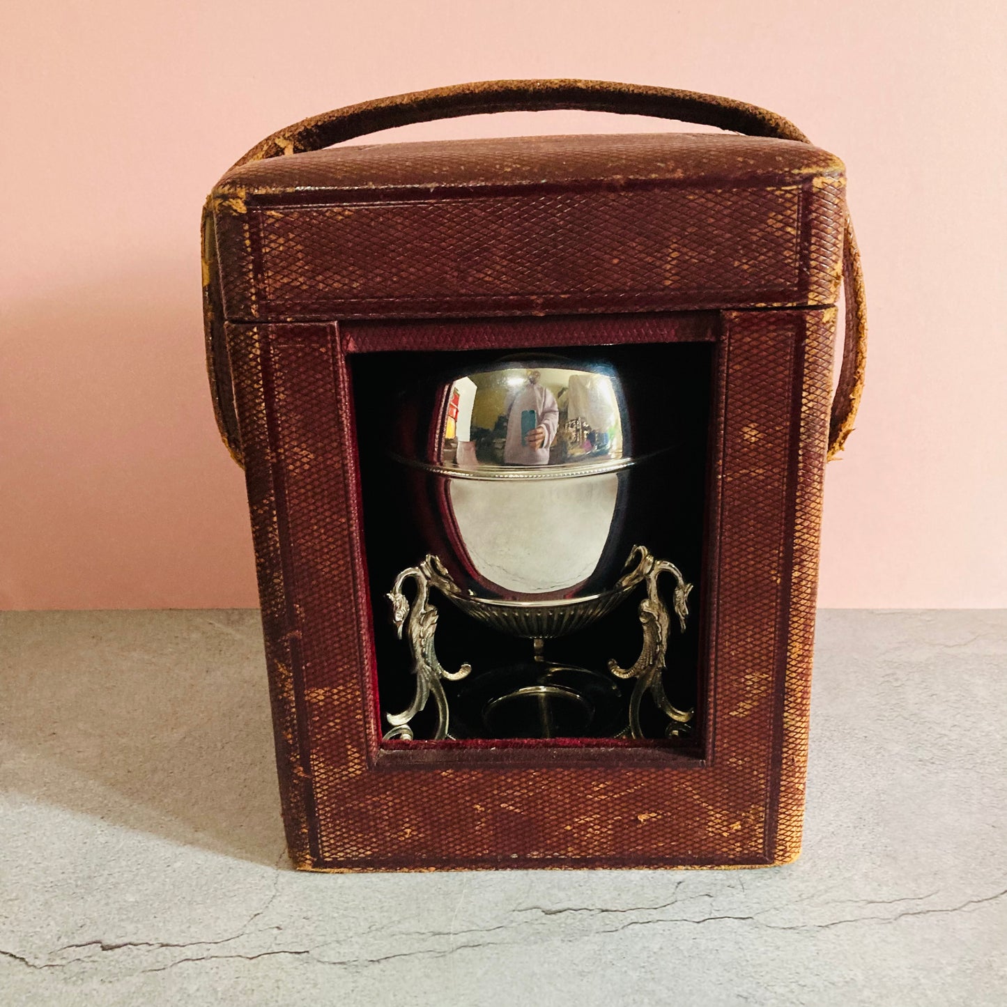 Antique Leather Large Carriage Clock Display Box