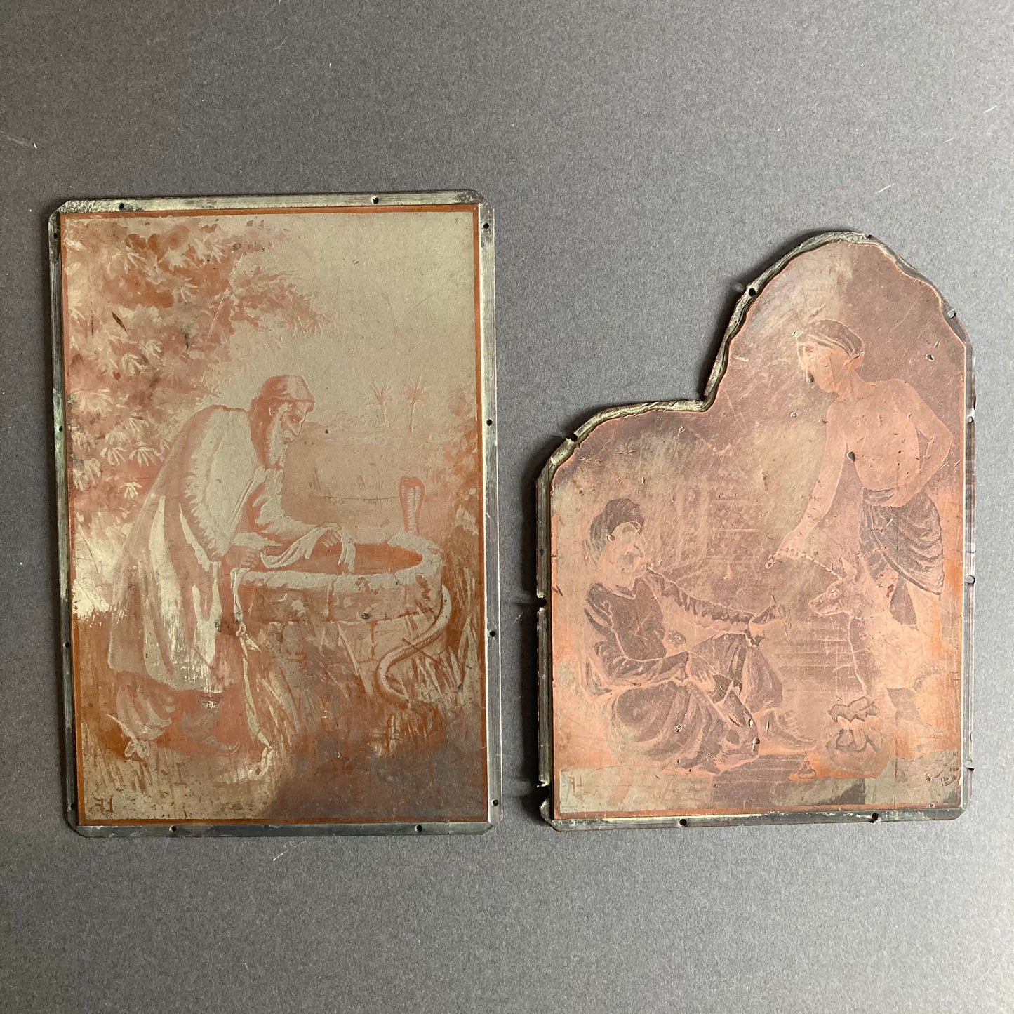 Vintage Copper Printing Plates | Unique Religious Etched Images